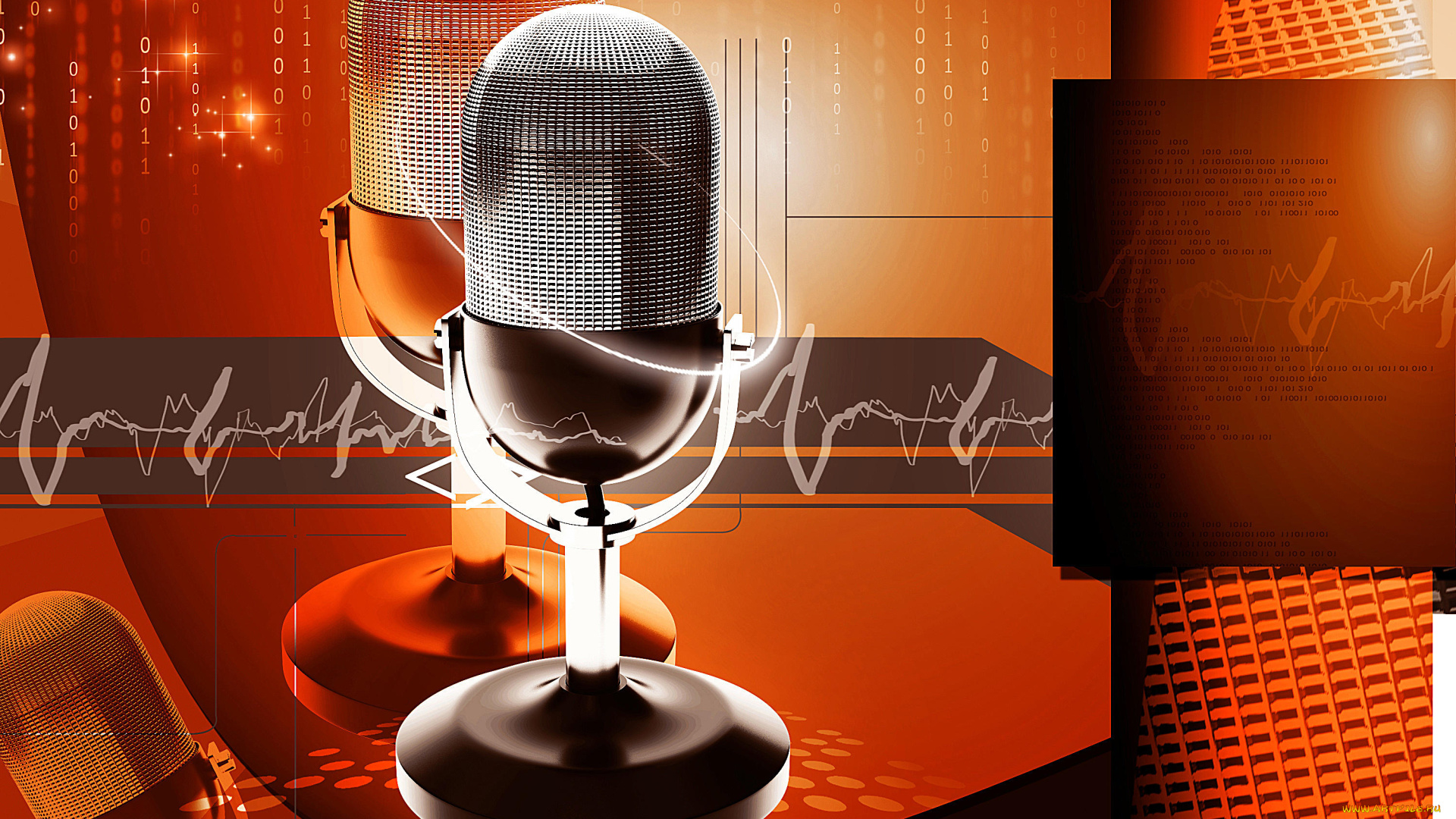 3д, графика, другое, , other, микрофон, фон