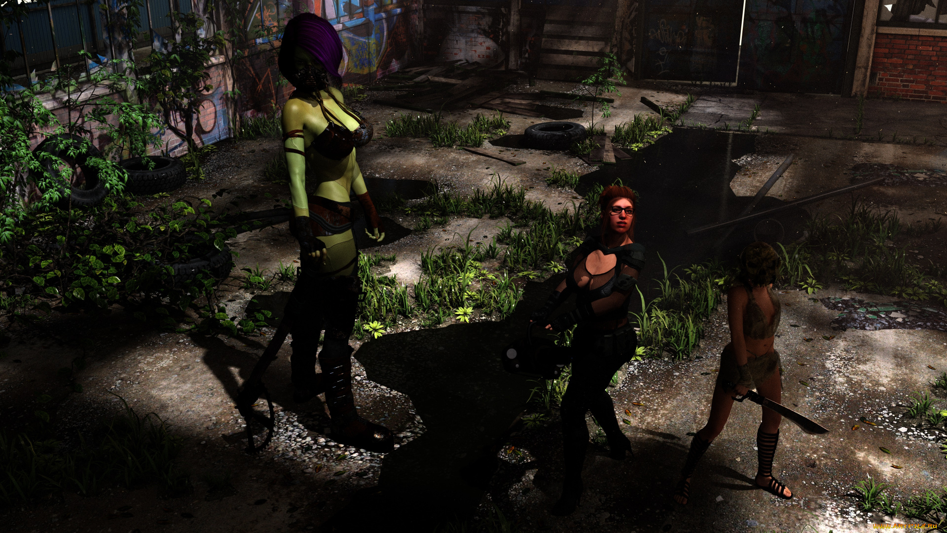 3д, графика, фантазия, , fantasy, фон, взгляд, девушки