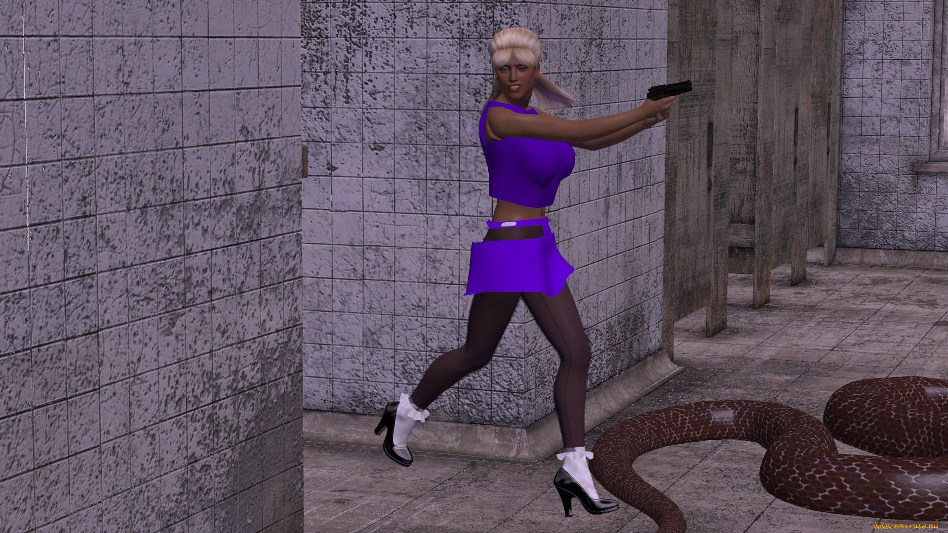 3д, графика, фантазия, , fantasy, взгляд, девушка, змея, фон