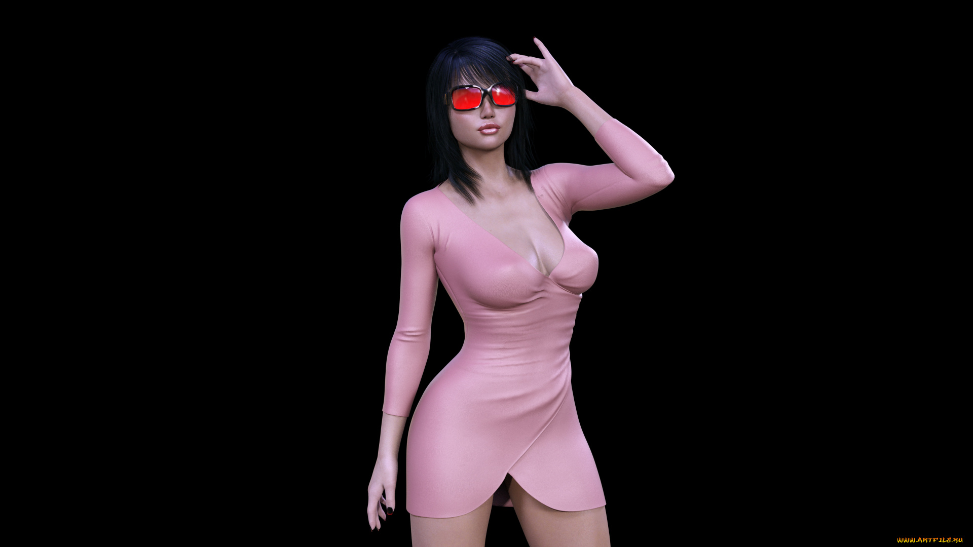 3д, графика, люди, , people, девушка, взгляд, фон