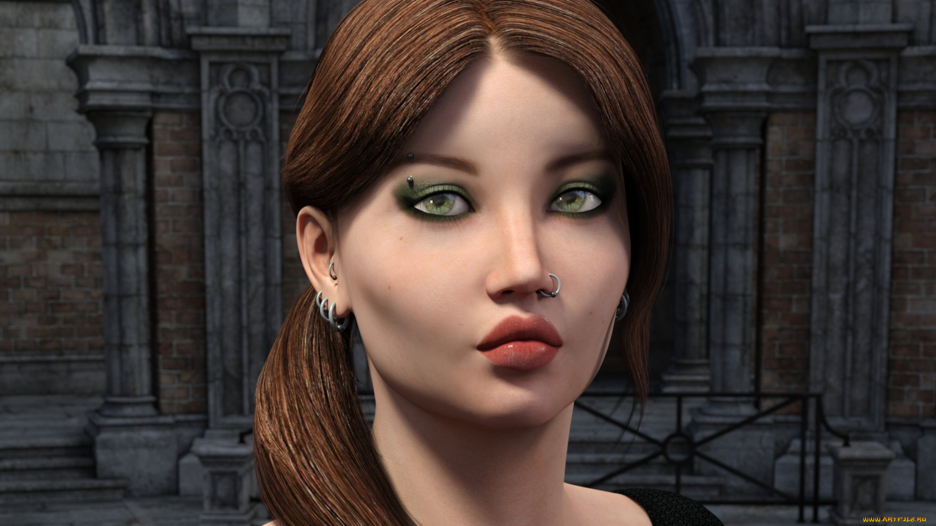 3д, графика, портрет, , portraits, девушка, взгляд, фон
