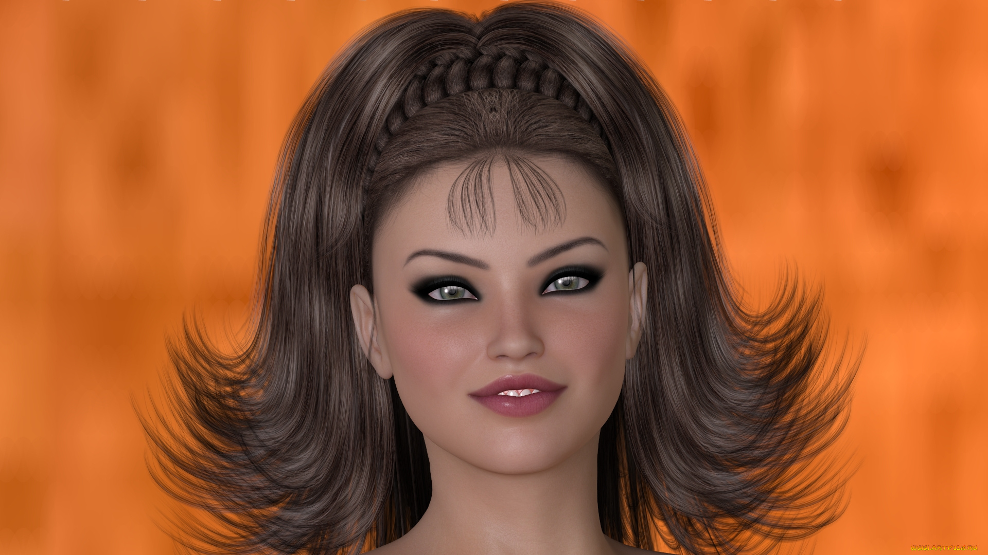3д, графика, портрет, , portraits, девушка, взгляд, фон