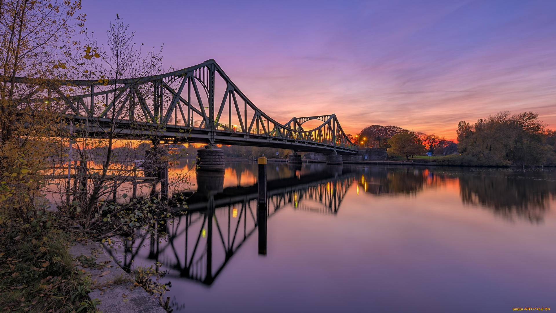 города, -, мосты, рассвет