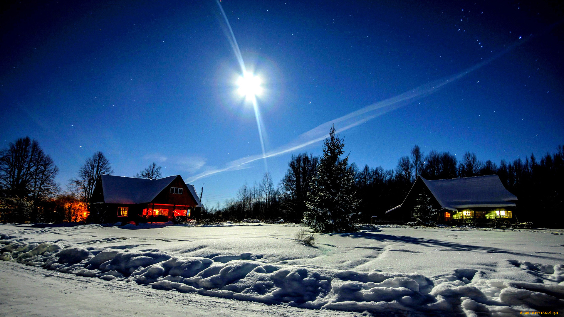 города, -, пейзажи, снег, дома