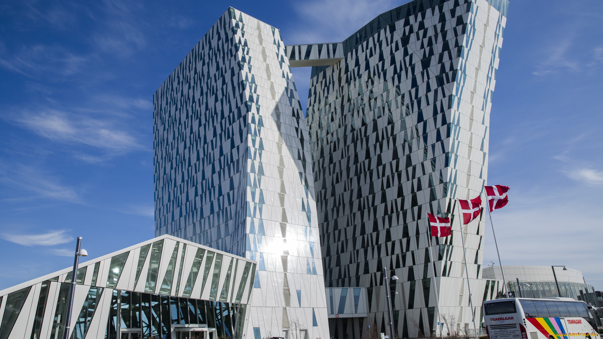 города, копенгаген, , дания, копенгаген, современное, здание, отеля, белла, скай, комвелл