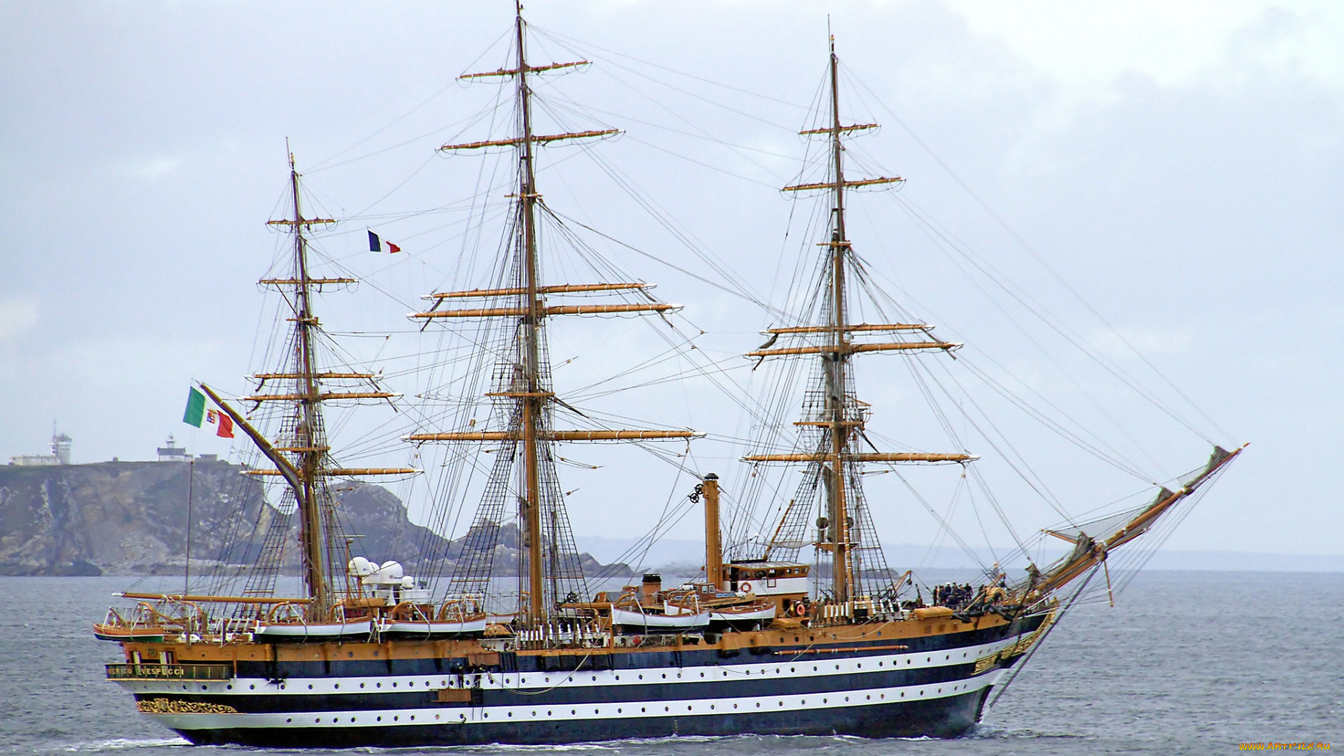 its, amerigo, vespucci, корабли, парусники, паруса, мачты