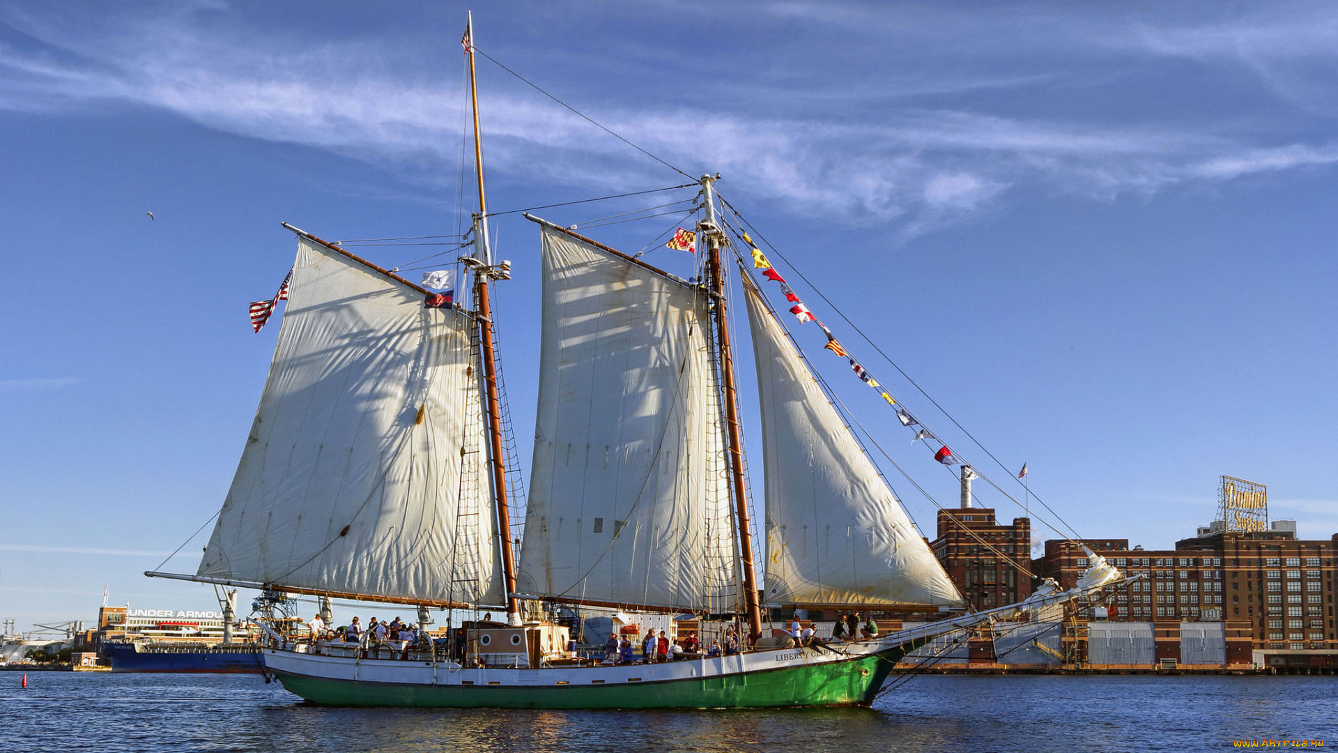 корабли, парусники, паруса, мачты