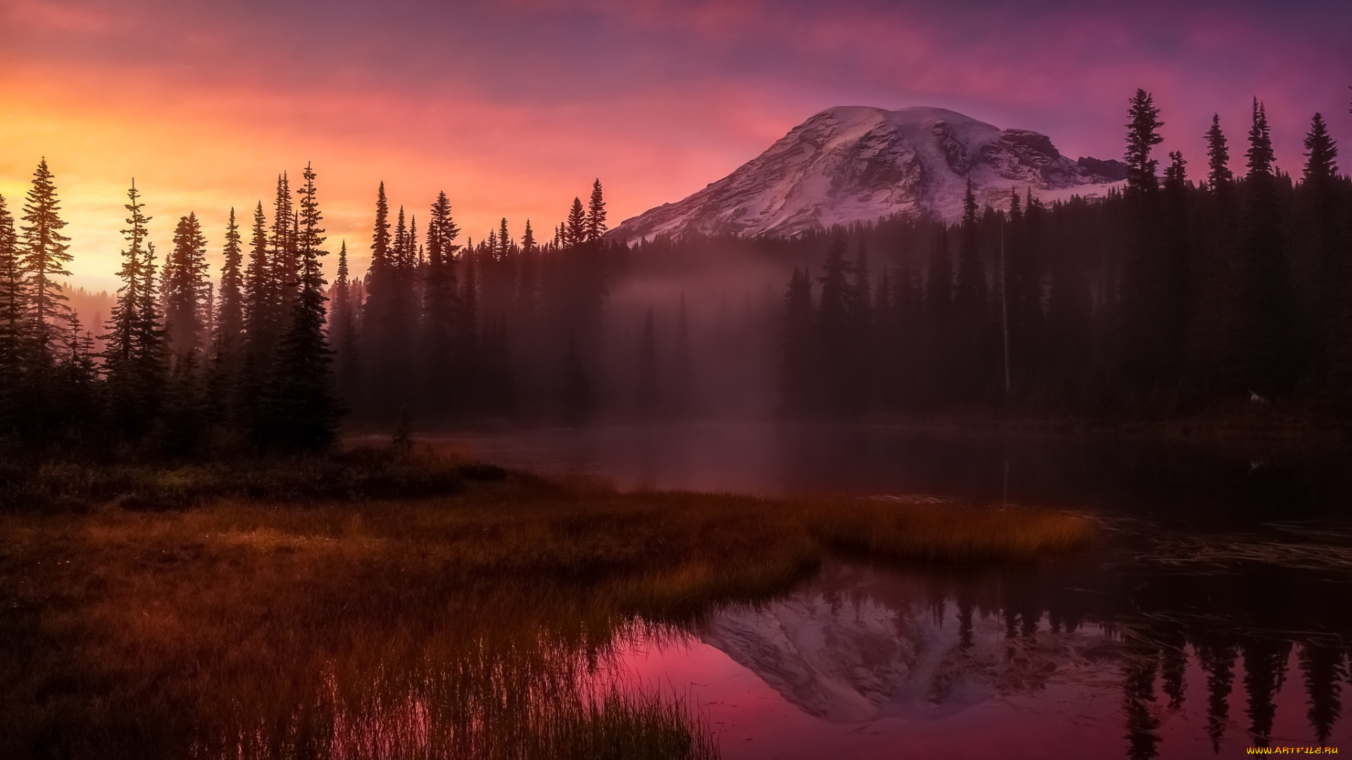 природа, восходы, закаты, горы, утро, вечер, свет, туман, лес