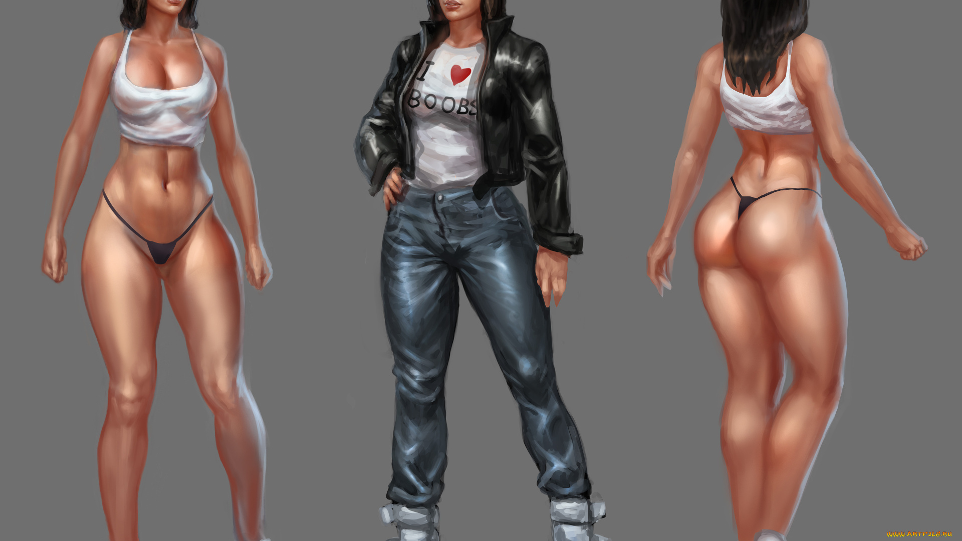 рисованное, люди, девушка, одежда, взгляд, фон