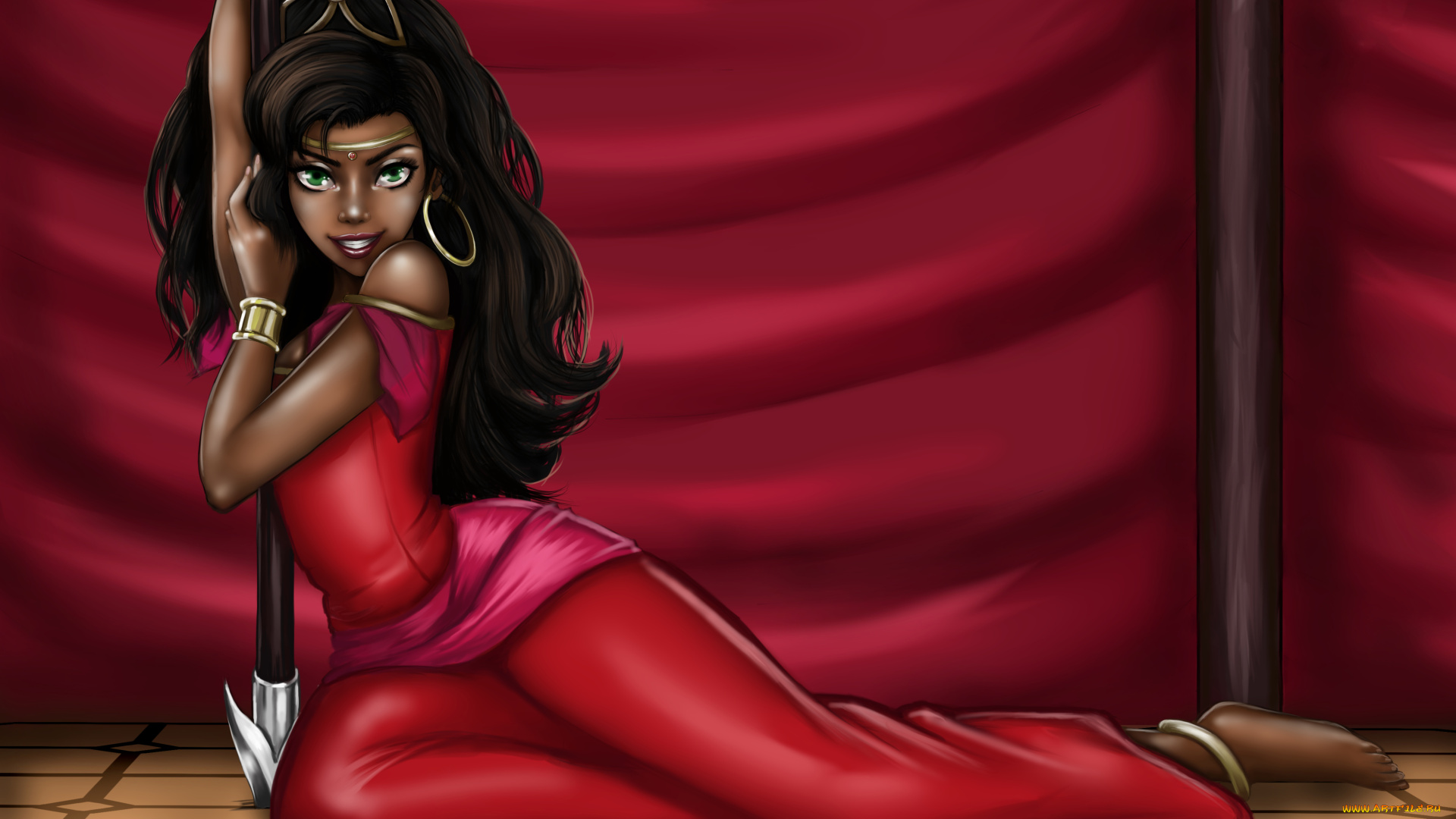 рисованное, люди, фон, девушка, улыбка, взгляд