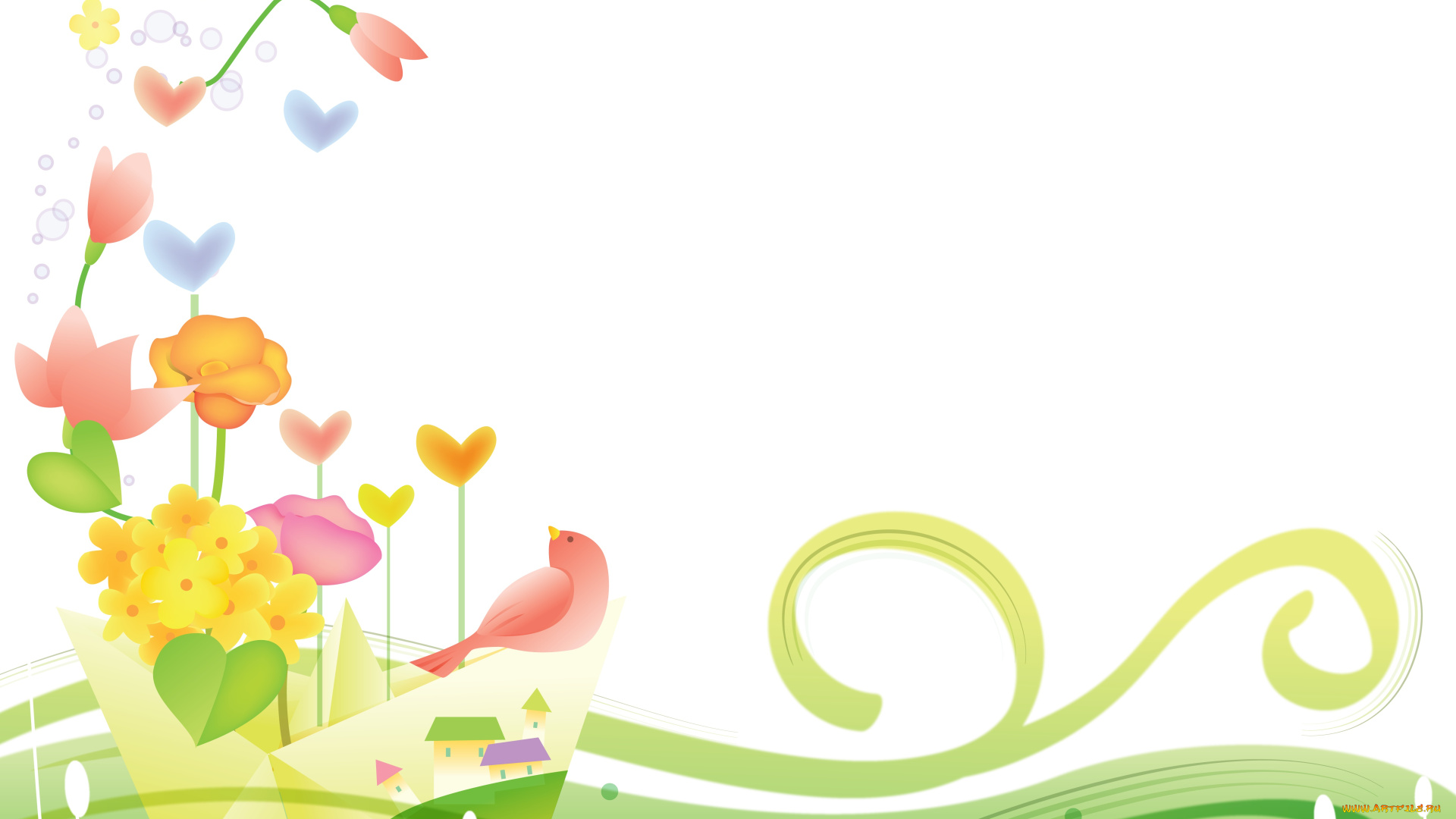 векторная, графика, цветы, , flowers, цветы, фон