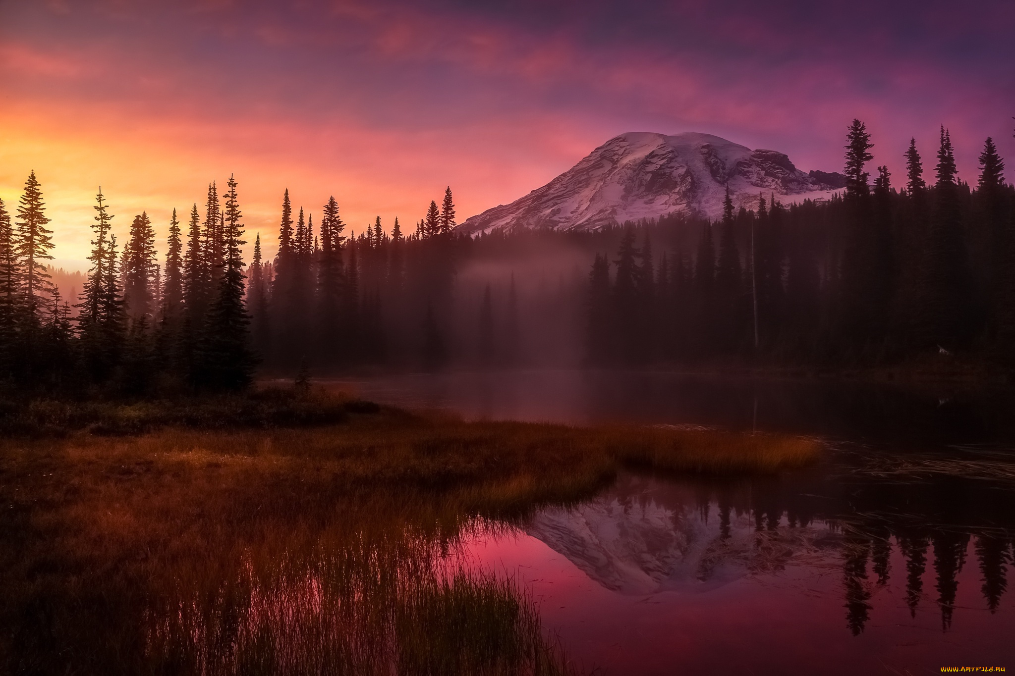 природа, восходы, закаты, горы, утро, вечер, свет, туман, лес