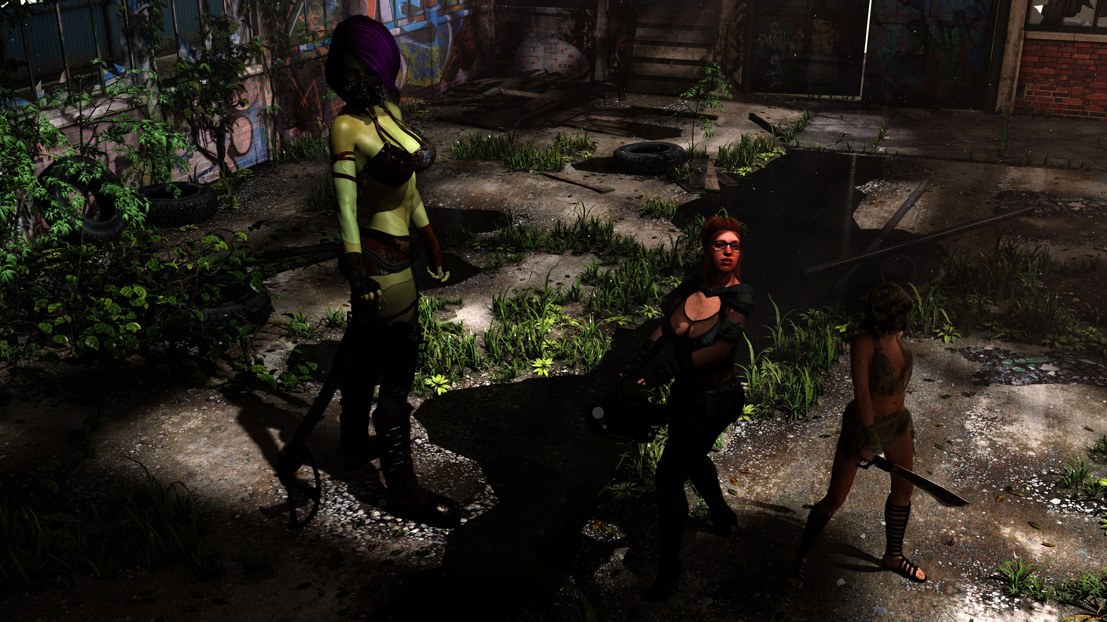 3д, графика, фантазия, , fantasy, фон, взгляд, девушки