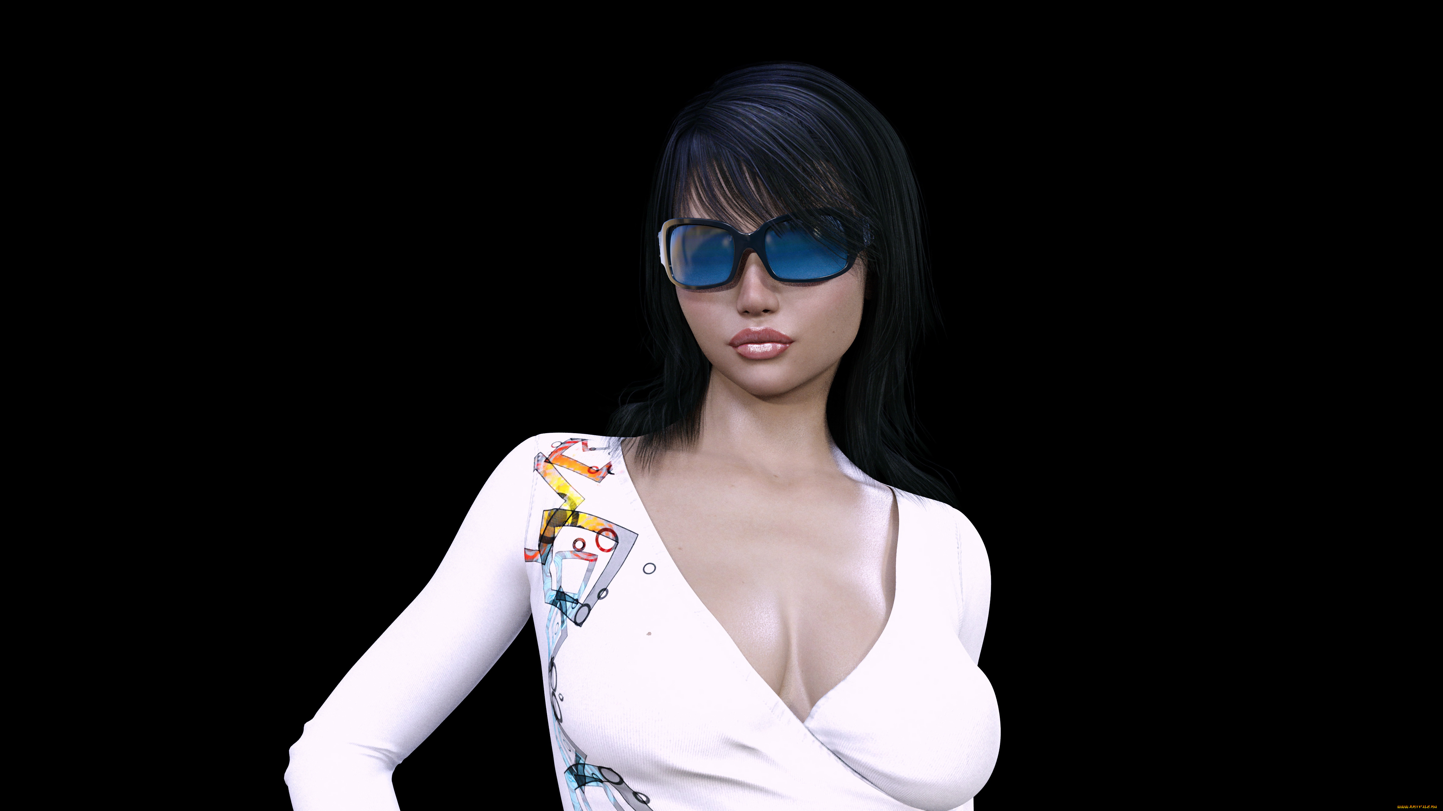 3д, графика, люди, , people, девушка, взгляд, фон