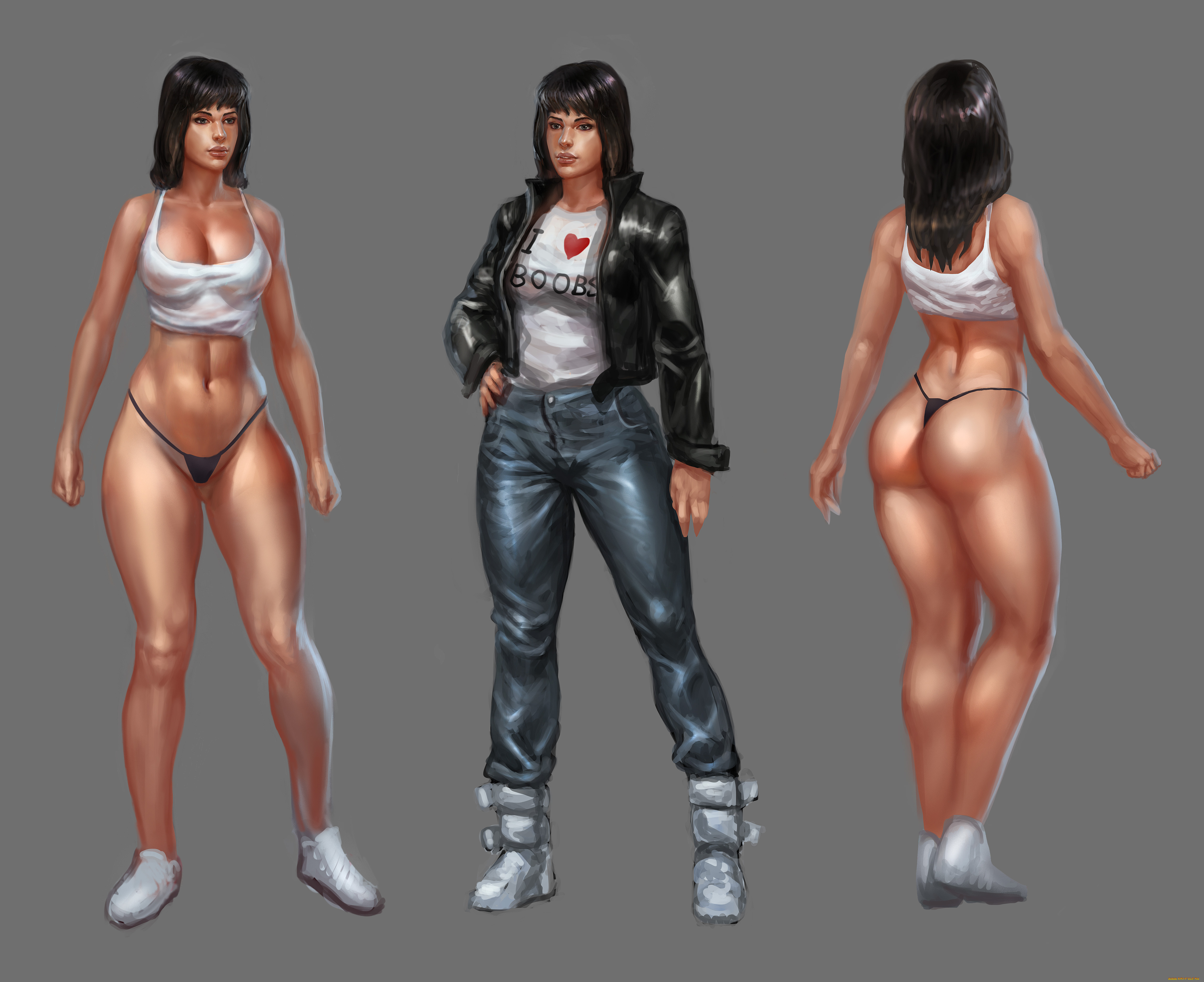 рисованное, люди, девушка, одежда, взгляд, фон