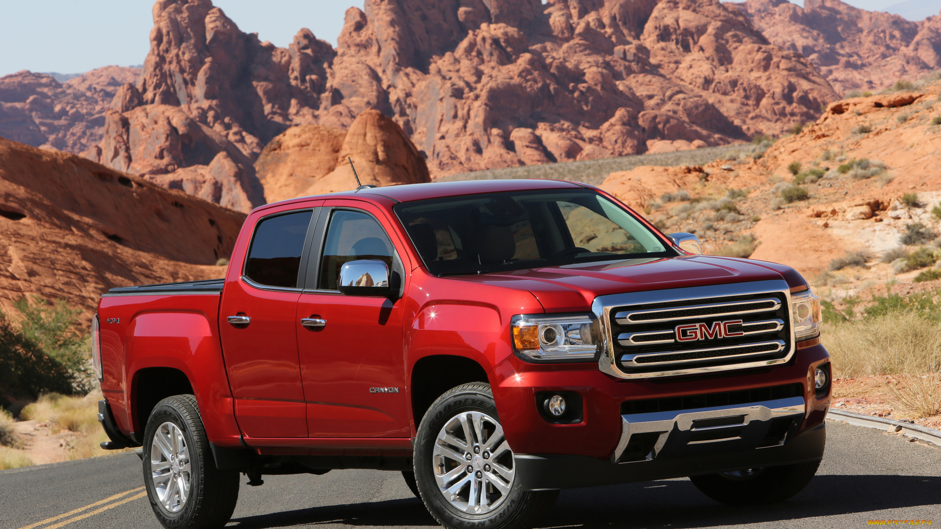 2018, gmc, canyon, автомобили, gm-gmc, пикап, красный, 2018, gmc, canyon
