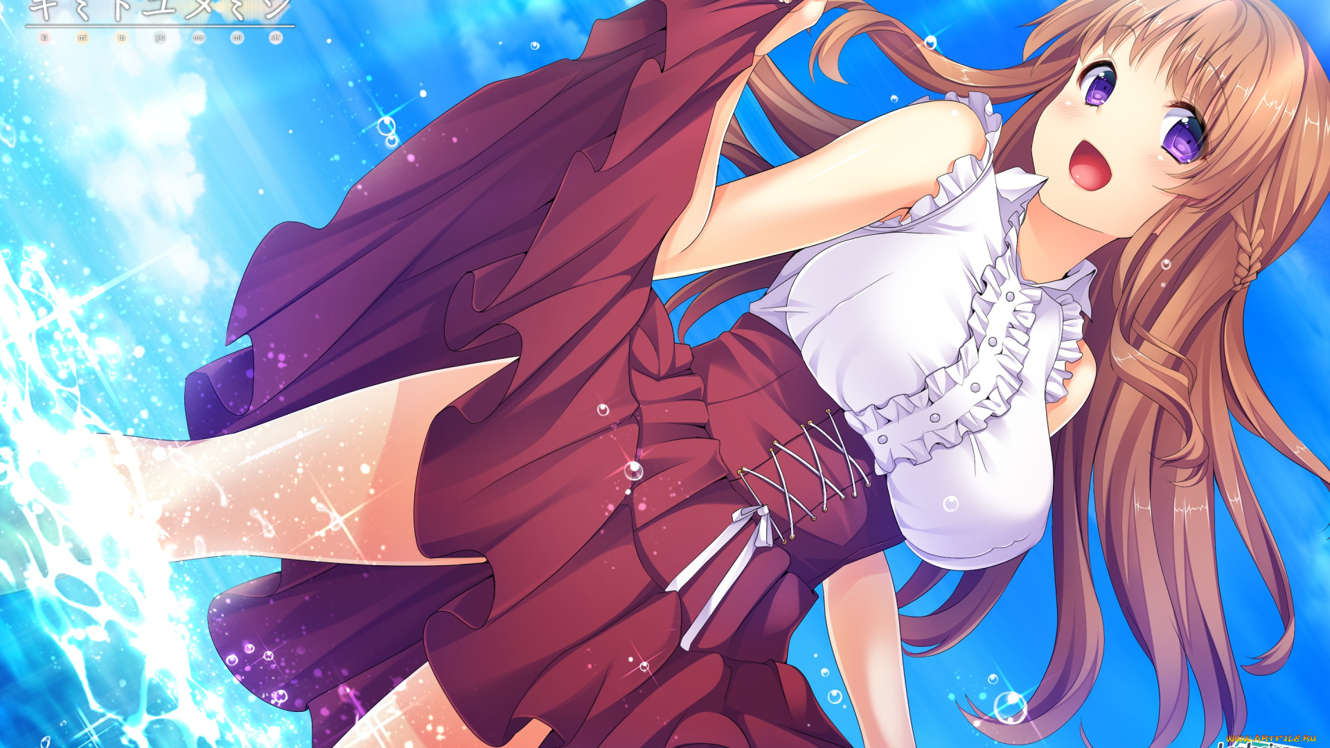 аниме, kimi, to, boku, взгляд, фон, девушка