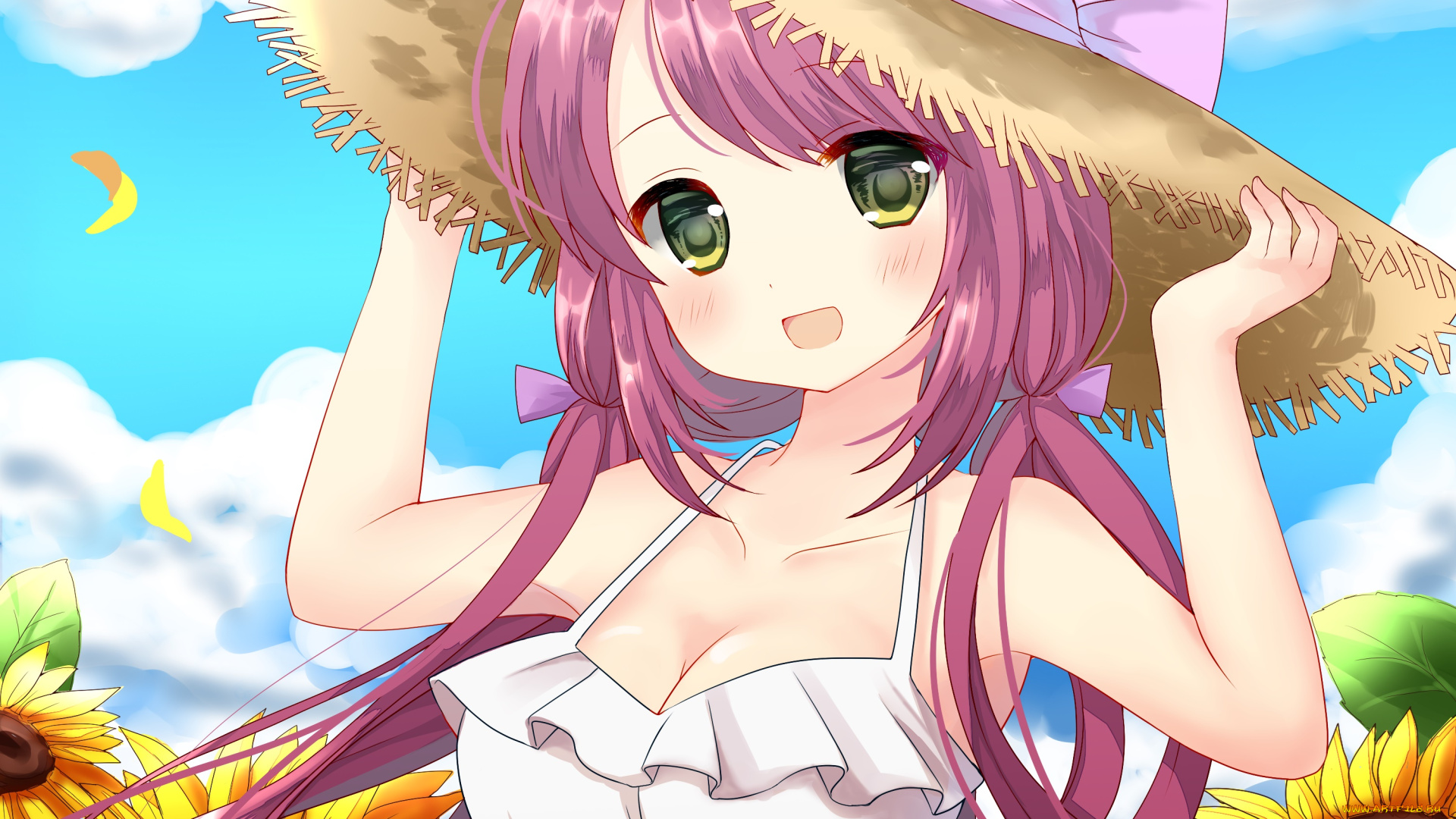 аниме, unknown, , другое, , девушка, взгляд, фон