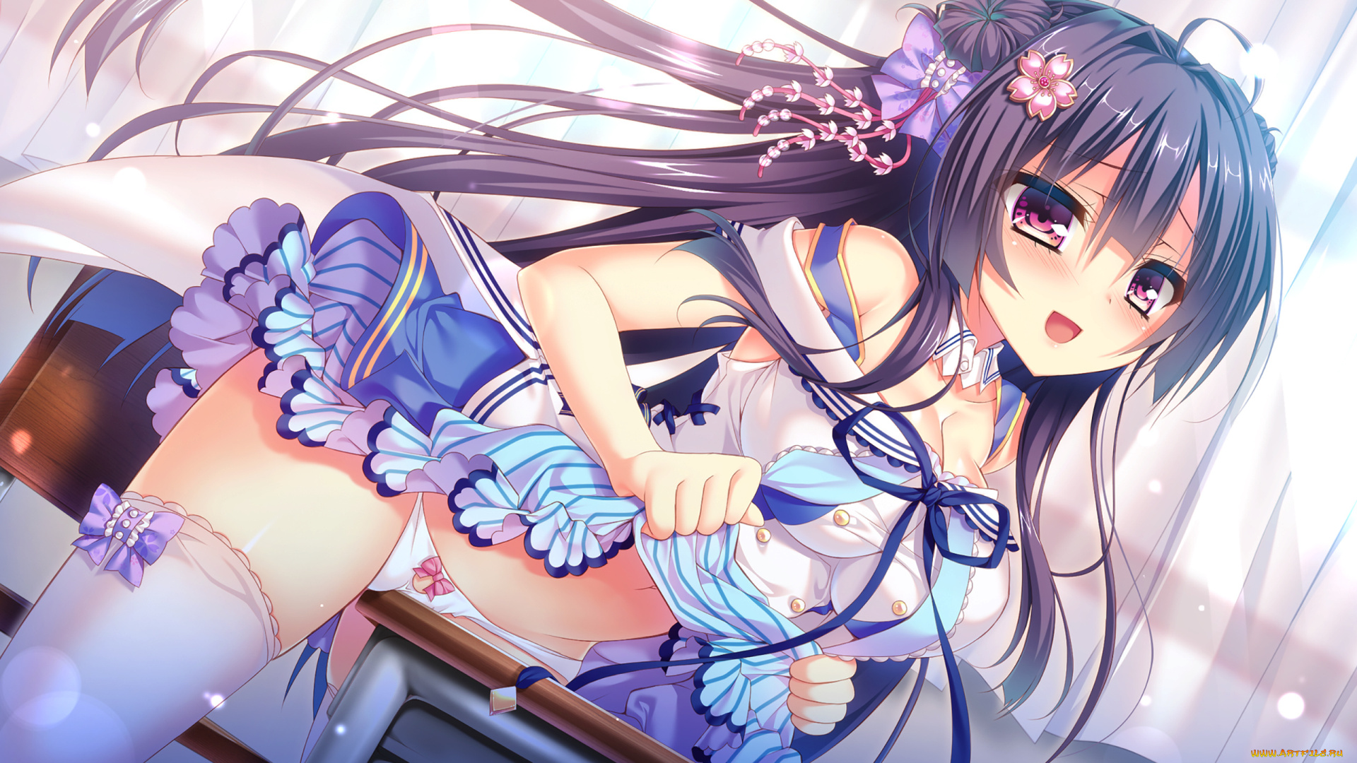 аниме, unknown, , другое, , девушка, взгляд, фон