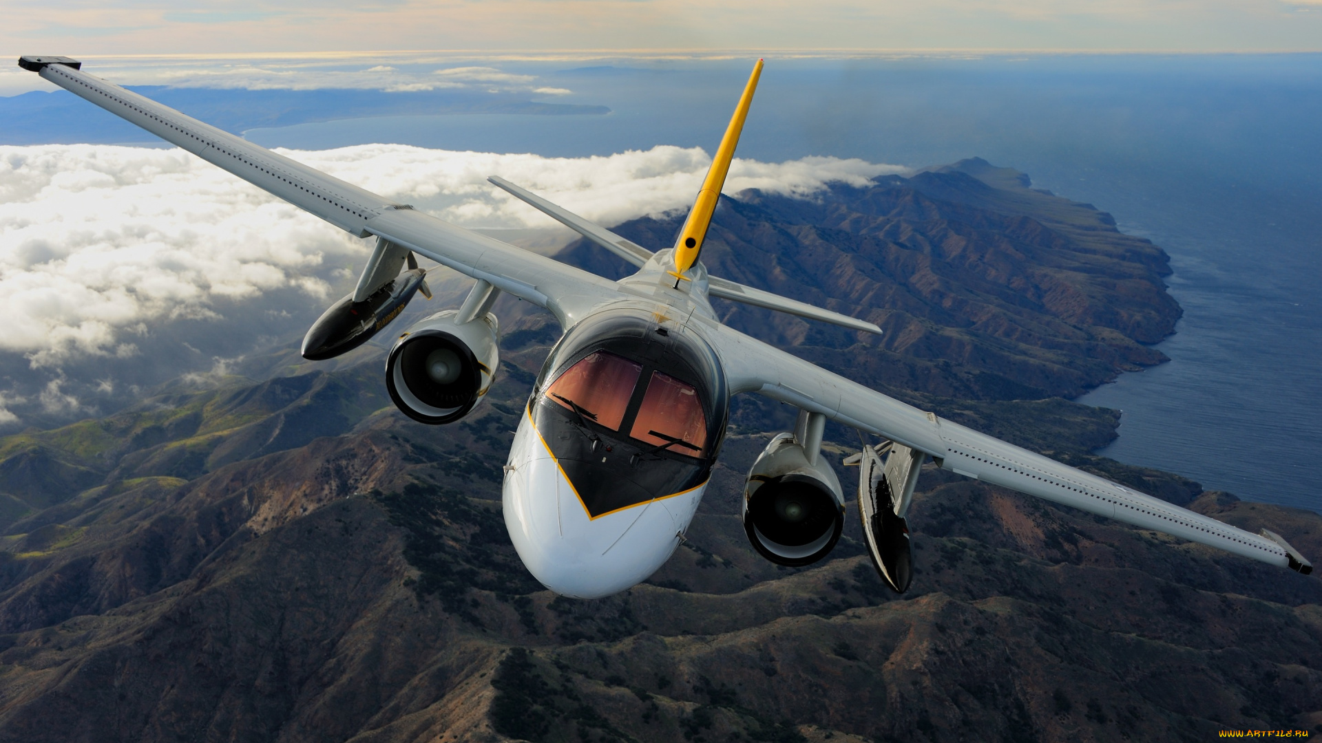 авиация, авиационный, пейзаж, креатив, самолет, кабина, пейзаж, полет, lockheed, s3, viking