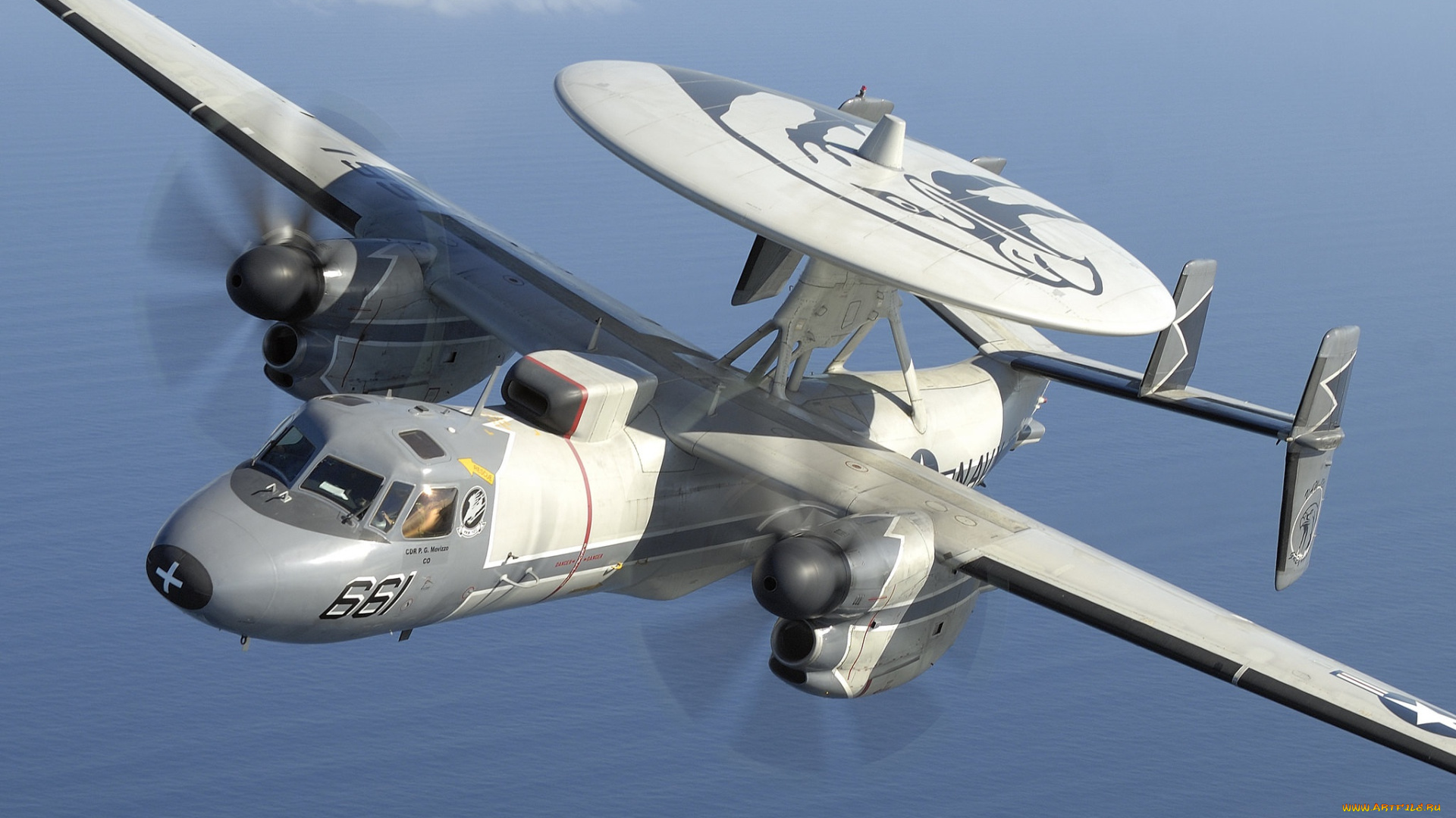 авиация, боевые, самолёты, радиолокационного, дальнего, самолёт, e-2c, hawkeye, обнаружения, grumman, палубный