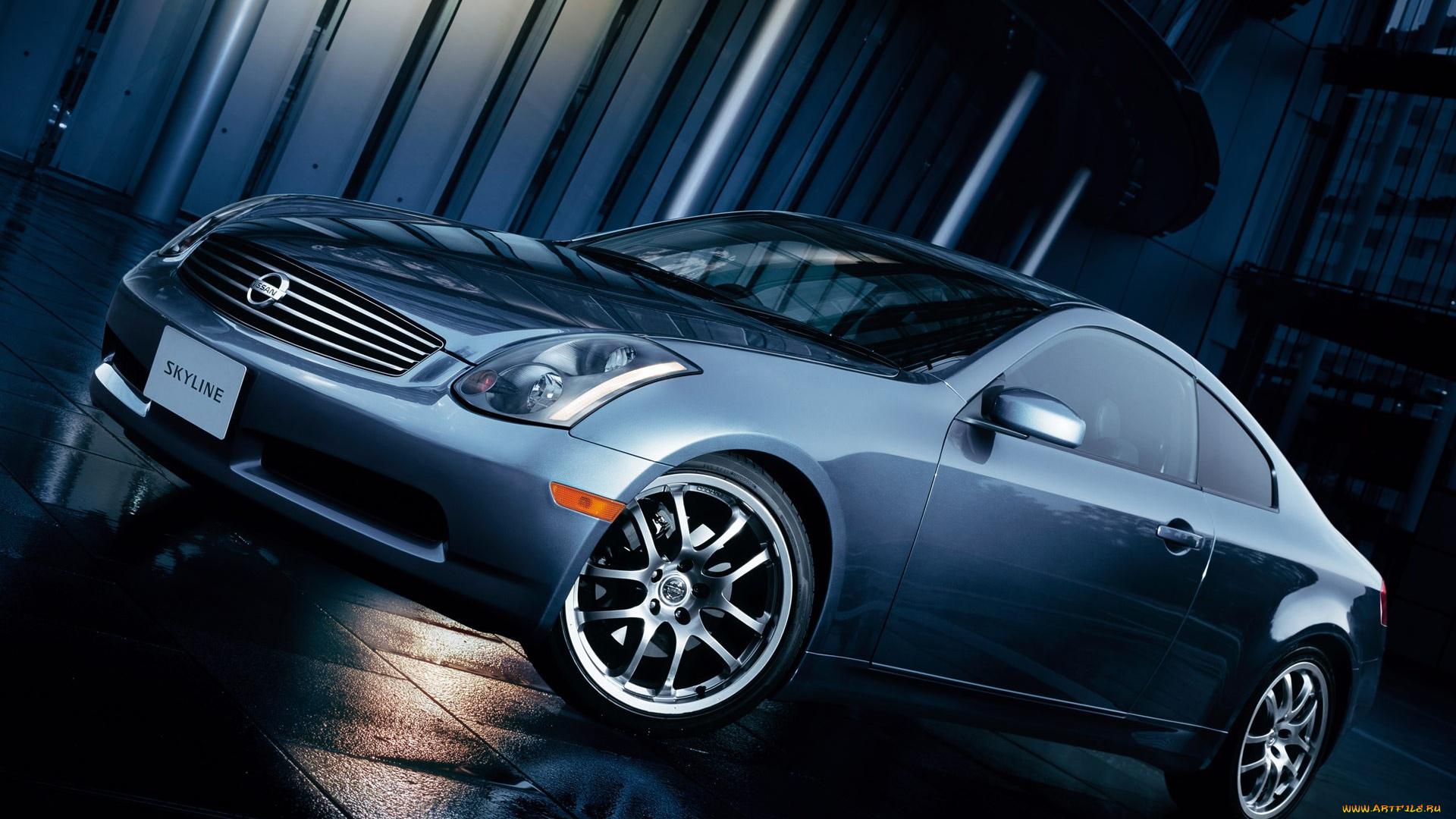 автомобили, nissan, datsun, здание, голубой, скайлайн, ниссан