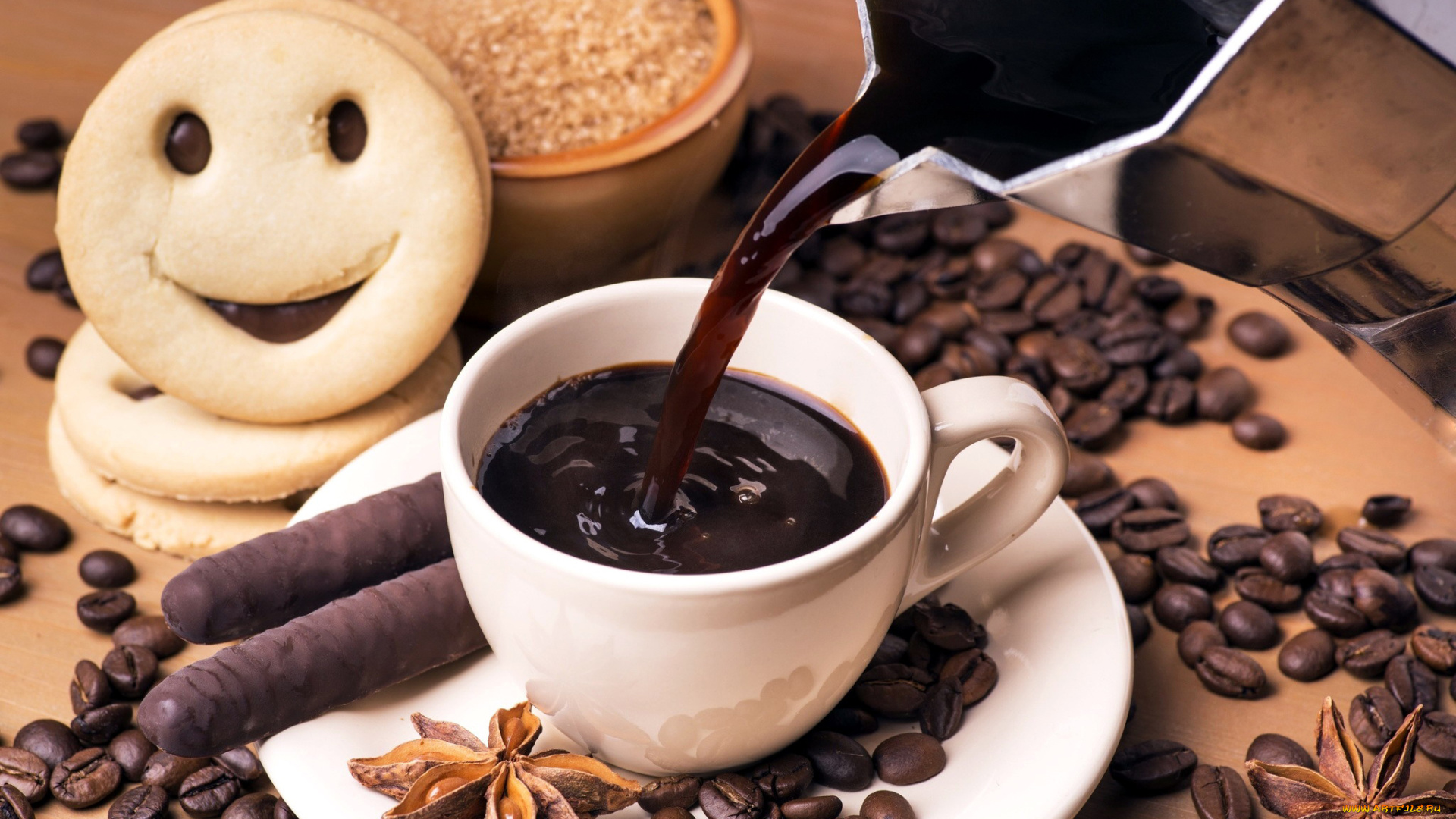 еда, кофе, , кофейные, зёрна, анис, печенье