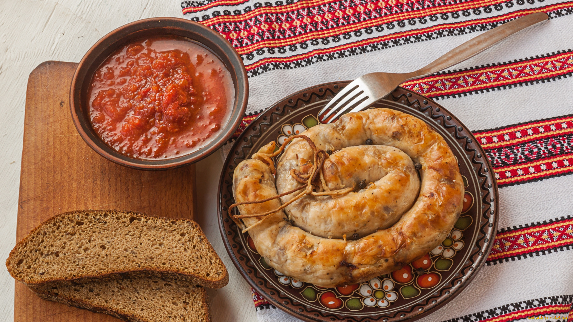 еда, колбасные, изделия, соус, хлеб, колбаски