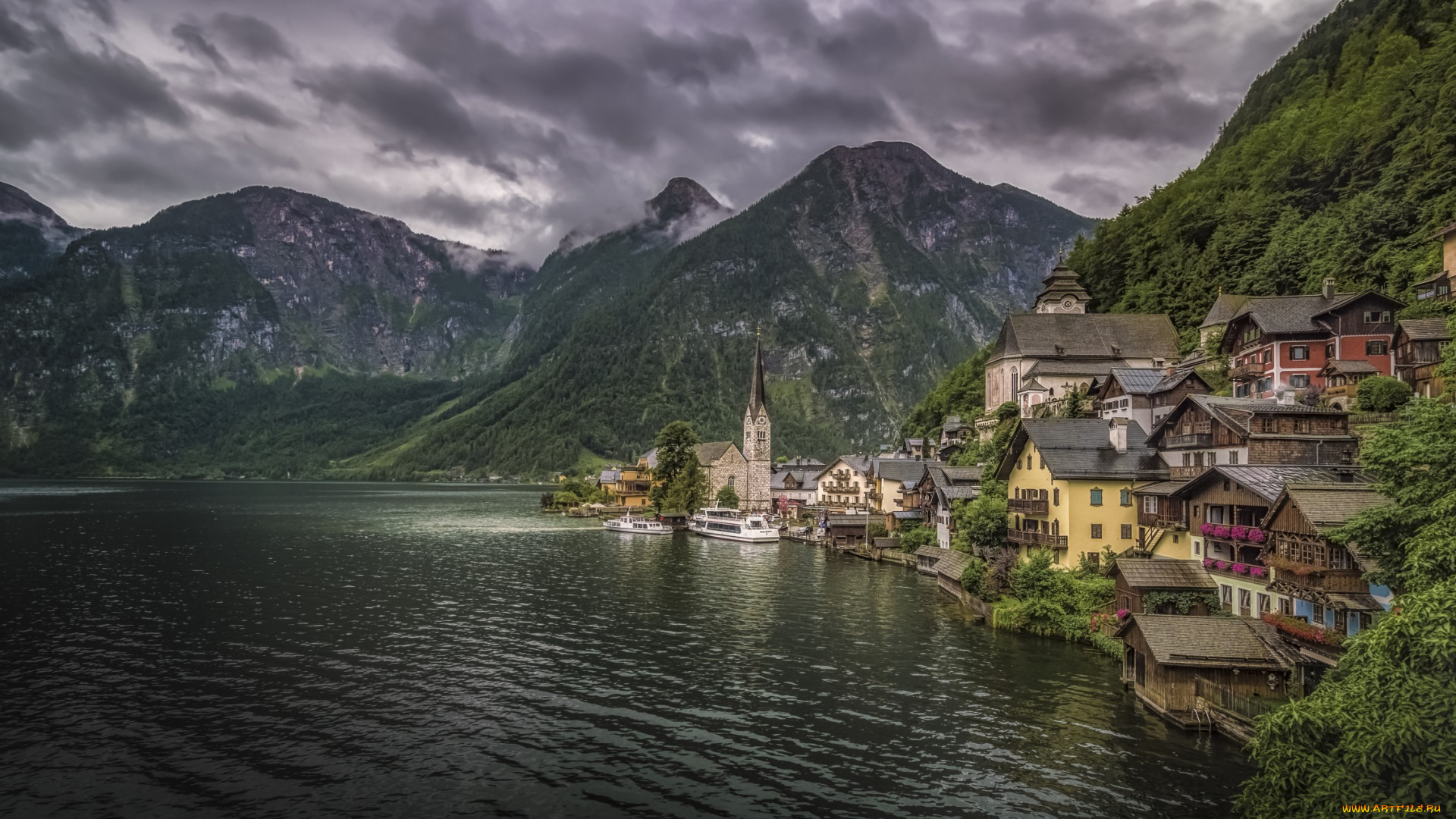 hallstatt, города, гальштат, , австрия, озеро, горы