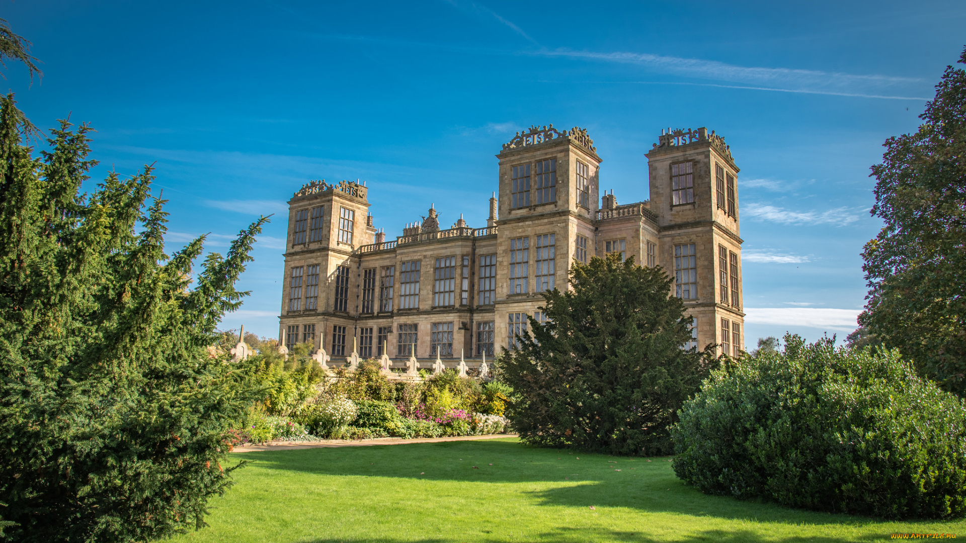 hardwick, hall, города, -, панорамы, простор