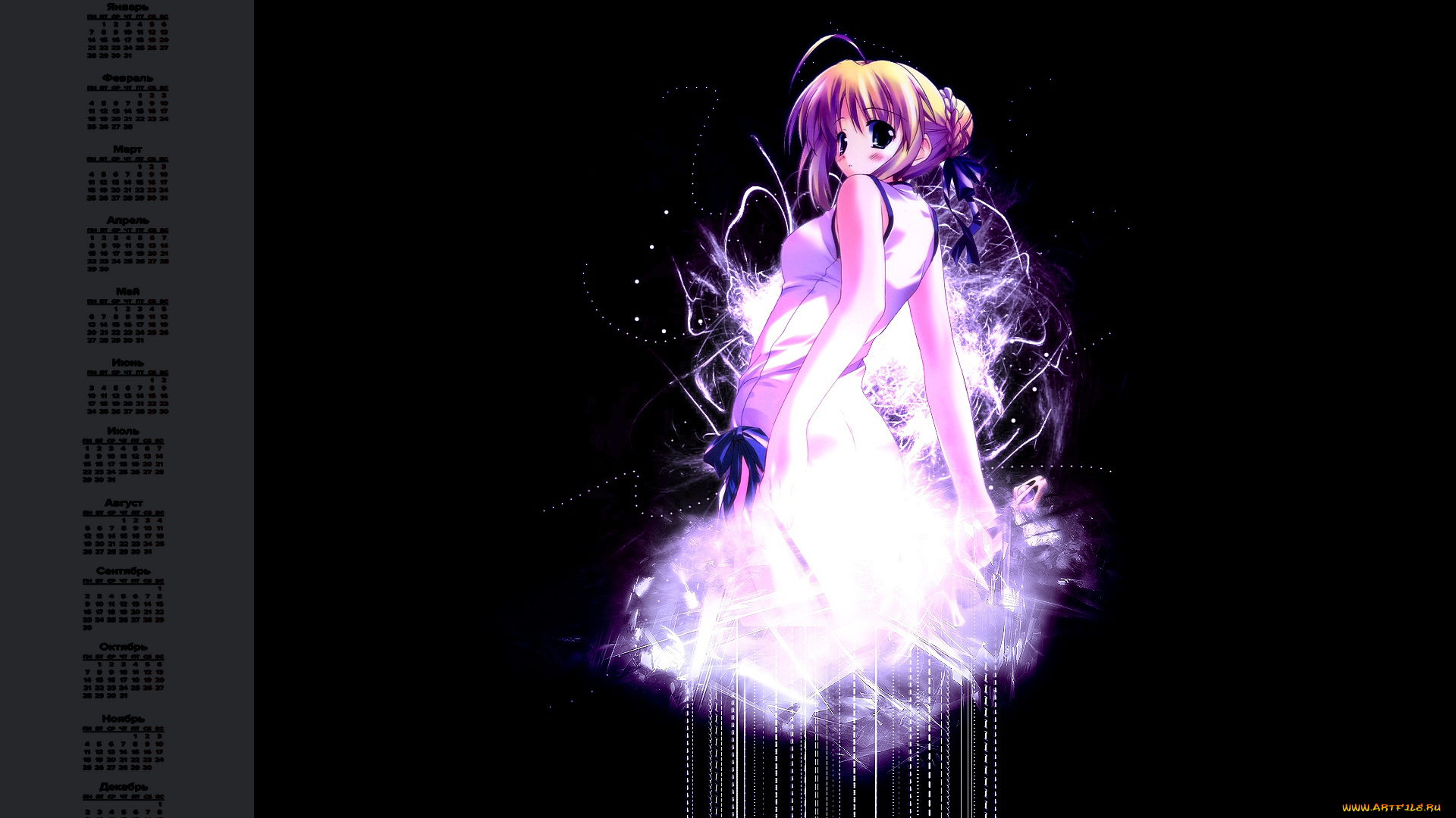 календари, аниме, взгляд, девушка