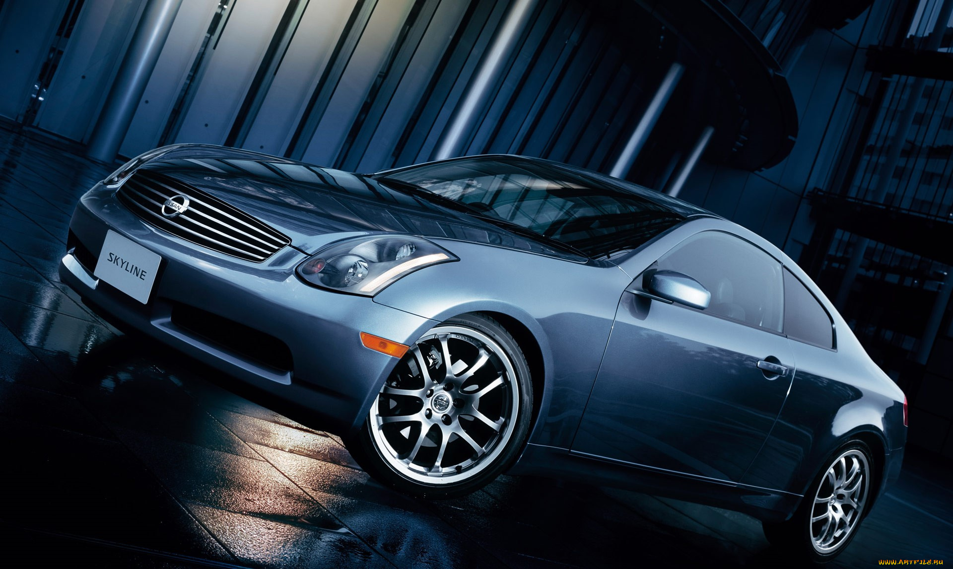 автомобили, nissan, datsun, здание, голубой, скайлайн, ниссан