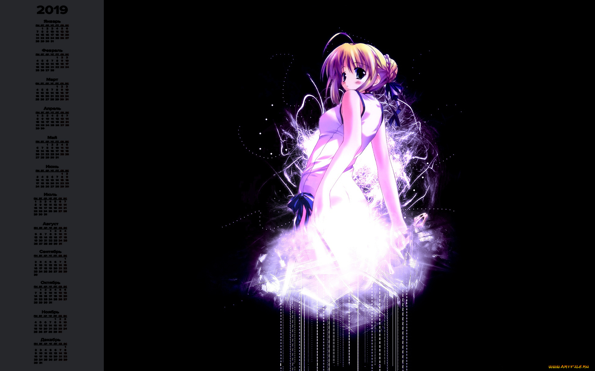 календари, аниме, взгляд, девушка