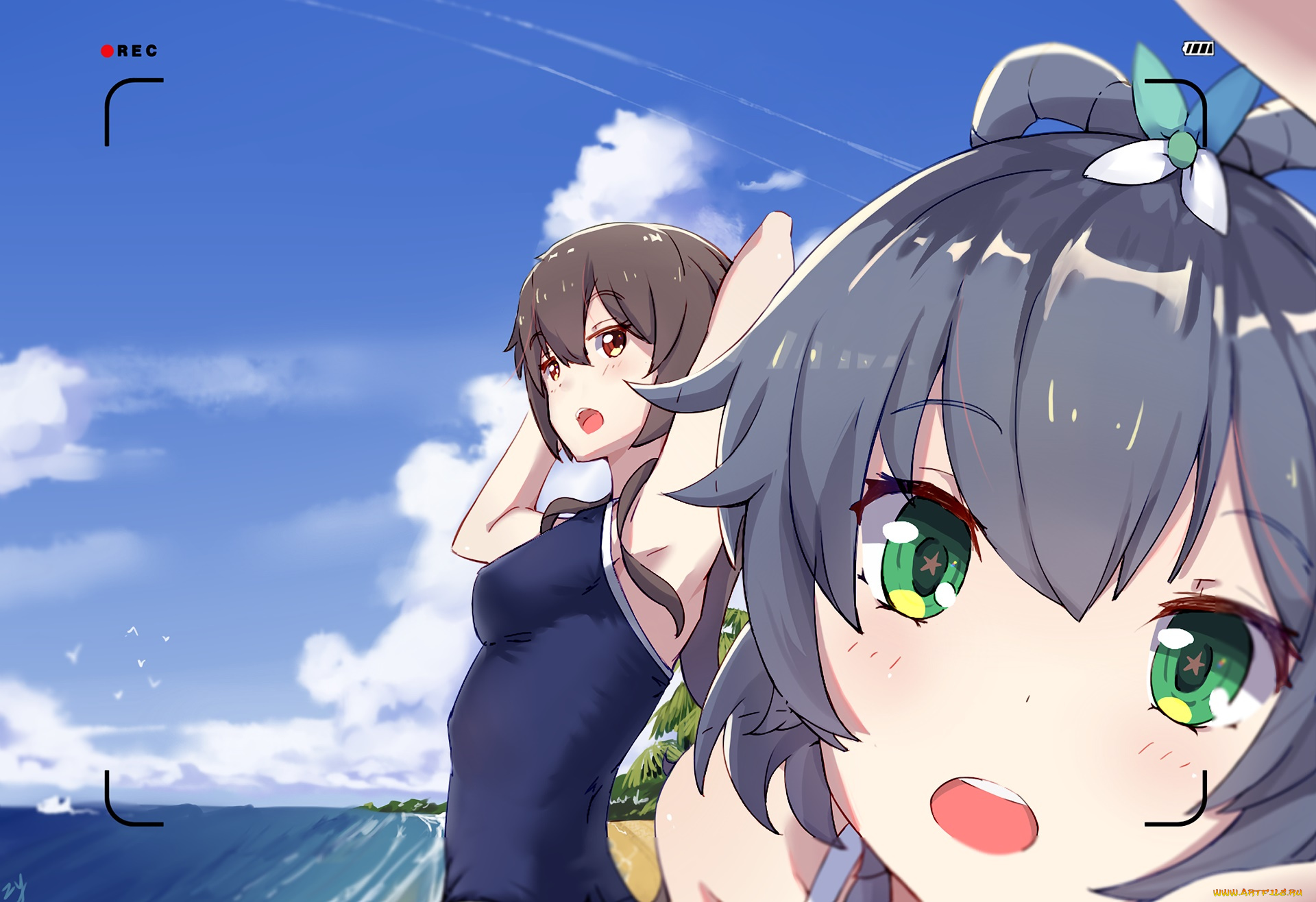 аниме, vocaloid, фон, взгляд, девушки