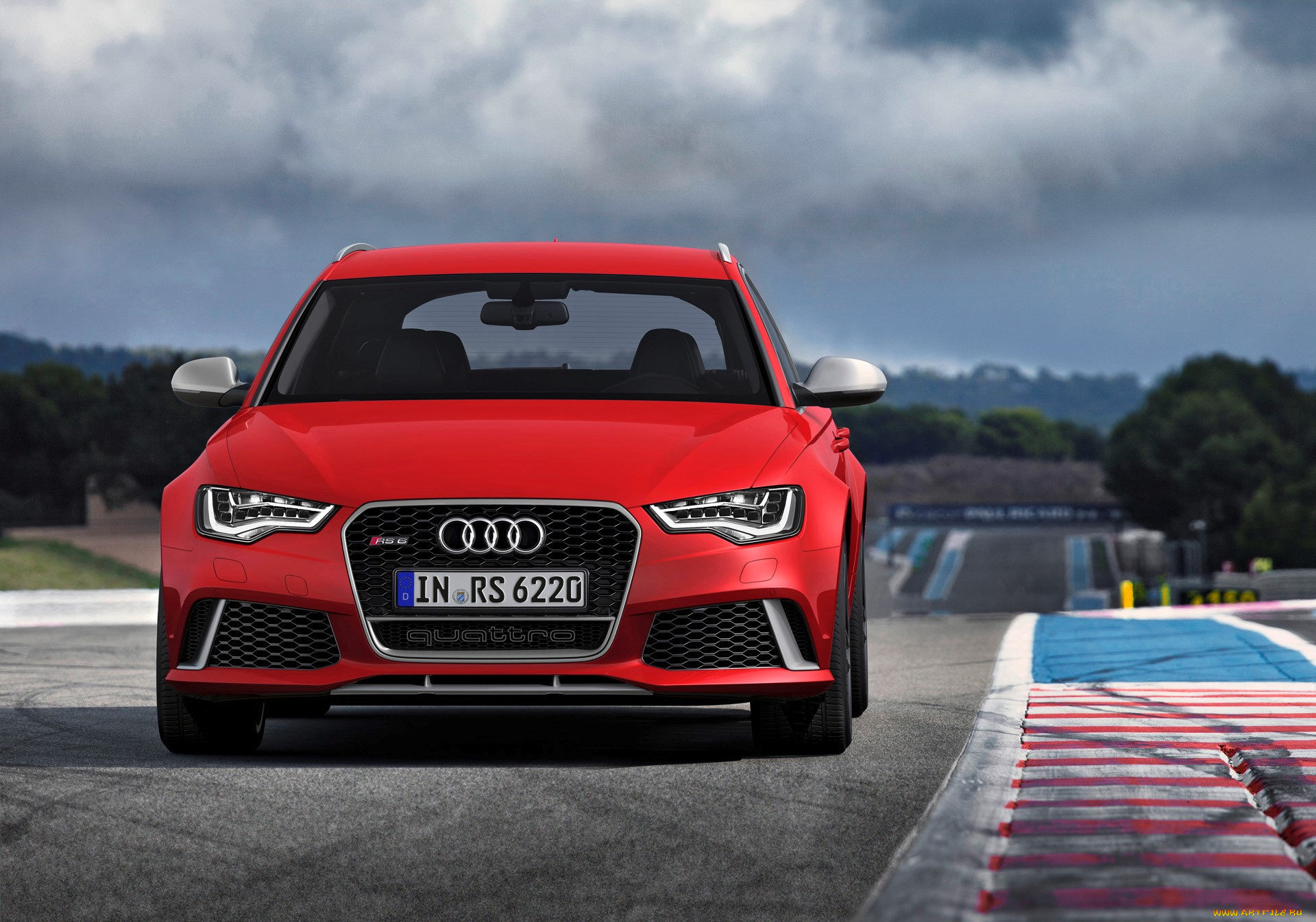 audi, rs6, 2012, автомобили, audi, небо, шоссе, трасса, дорога, тучи, красный, ауди