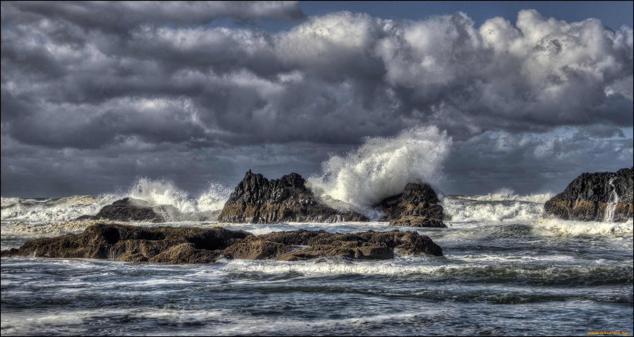 природа, побережье, простор