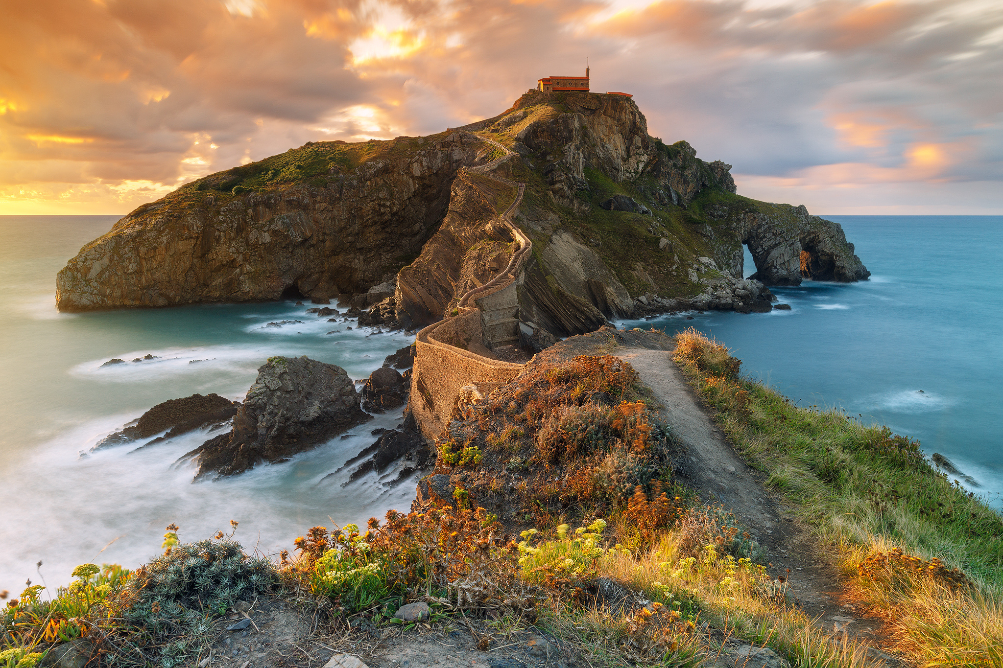 gaztelugatxe, города, -, пейзажи, простор