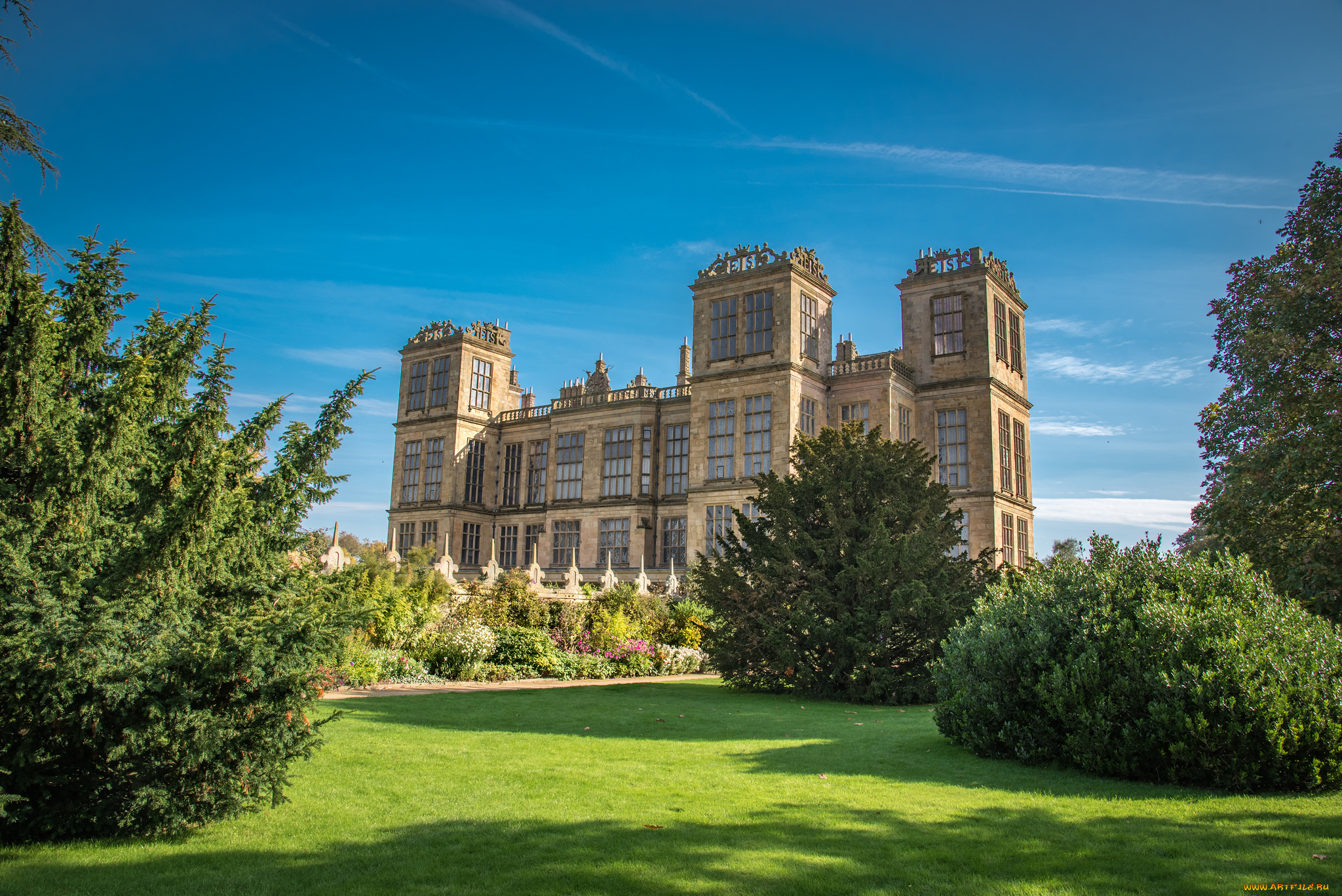 hardwick, hall, города, -, панорамы, простор