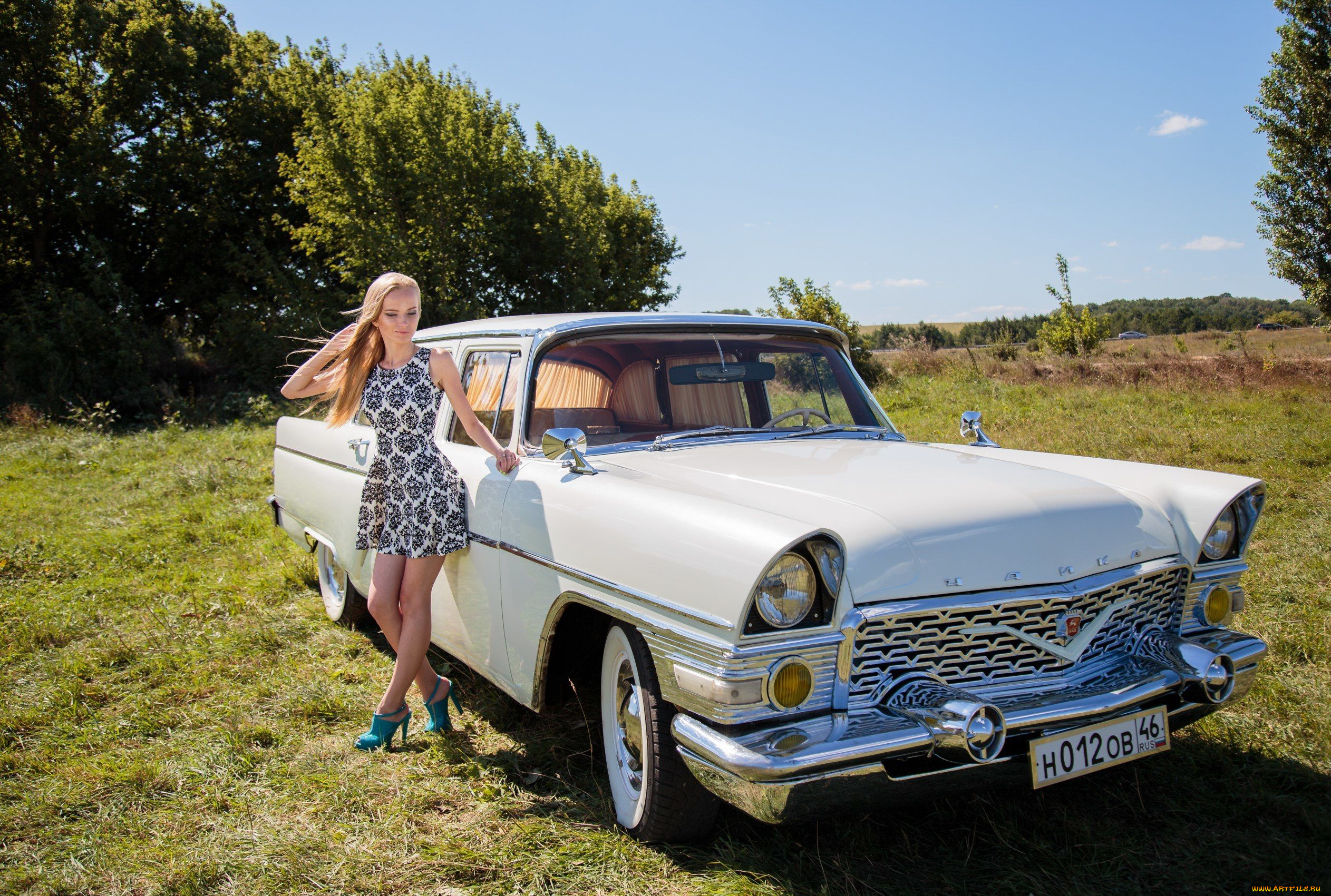 газ-, 13, Чайка, автомобили, -авто, с, девушками, Чайка, автомобиль, девушка, газ-, 13, модель