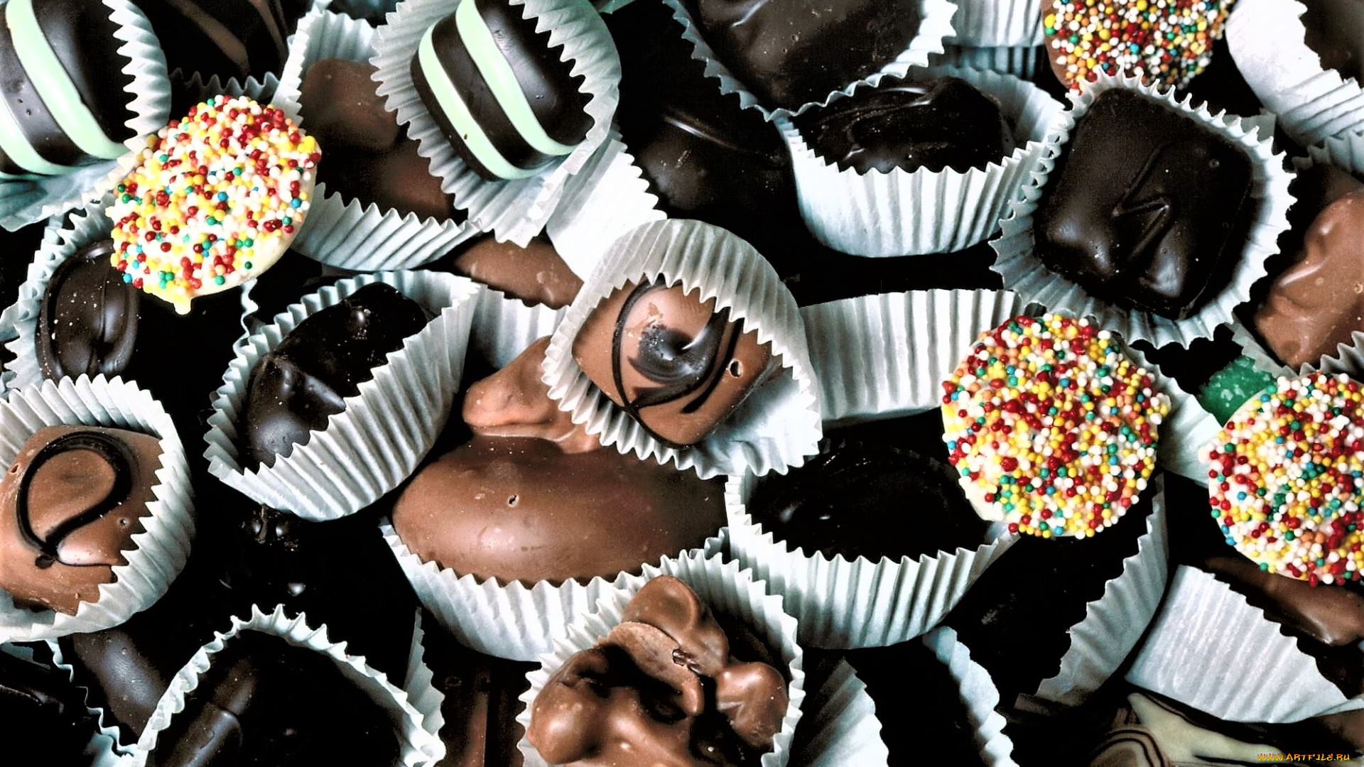 еда, конфеты, , шоколад, , сладости, россыпь, ассорти