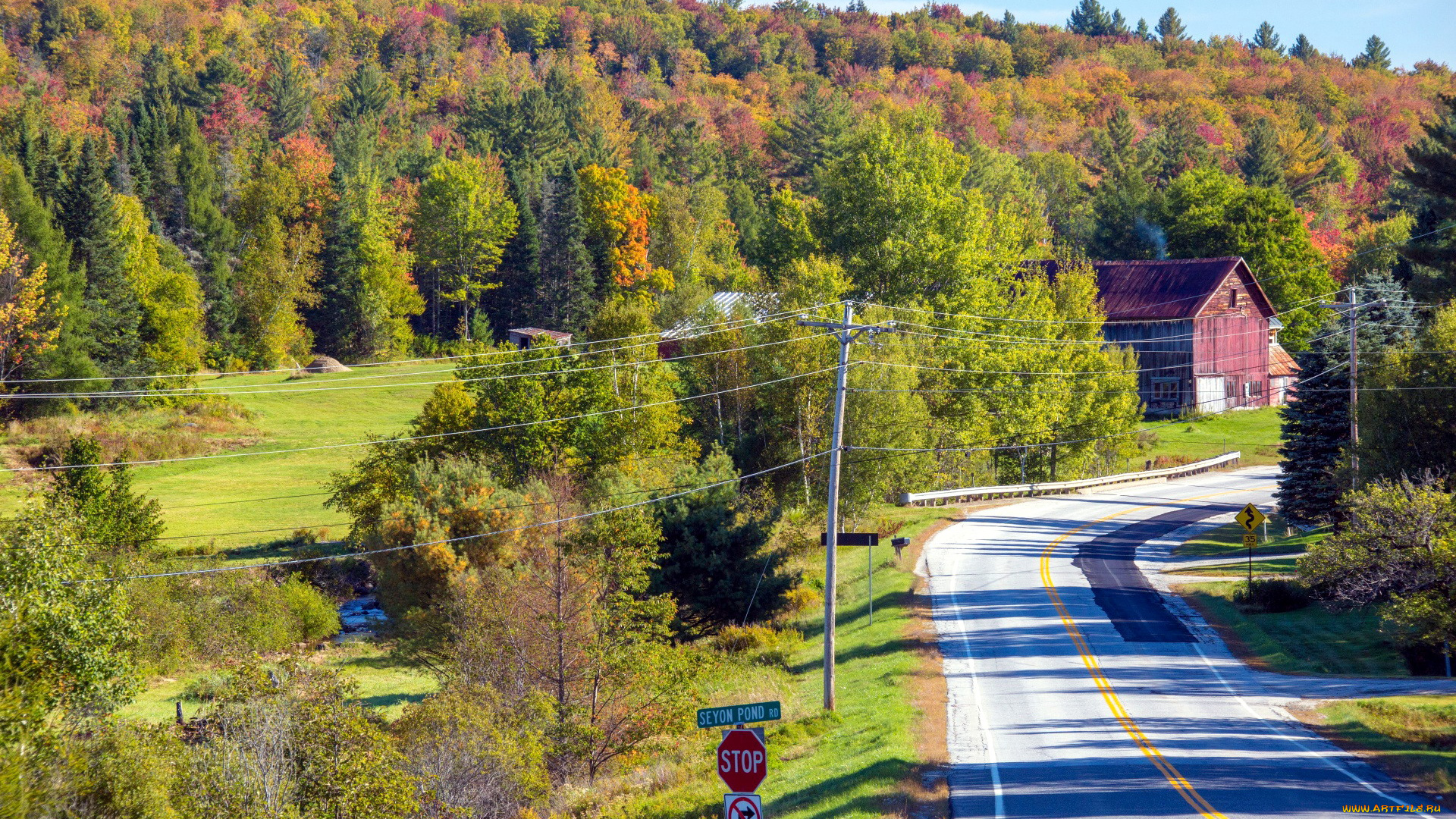 природа, дороги, шоссе, поворот