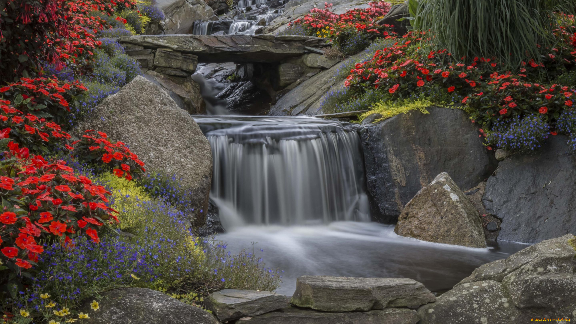 природа, водопады, водопад, река, камни