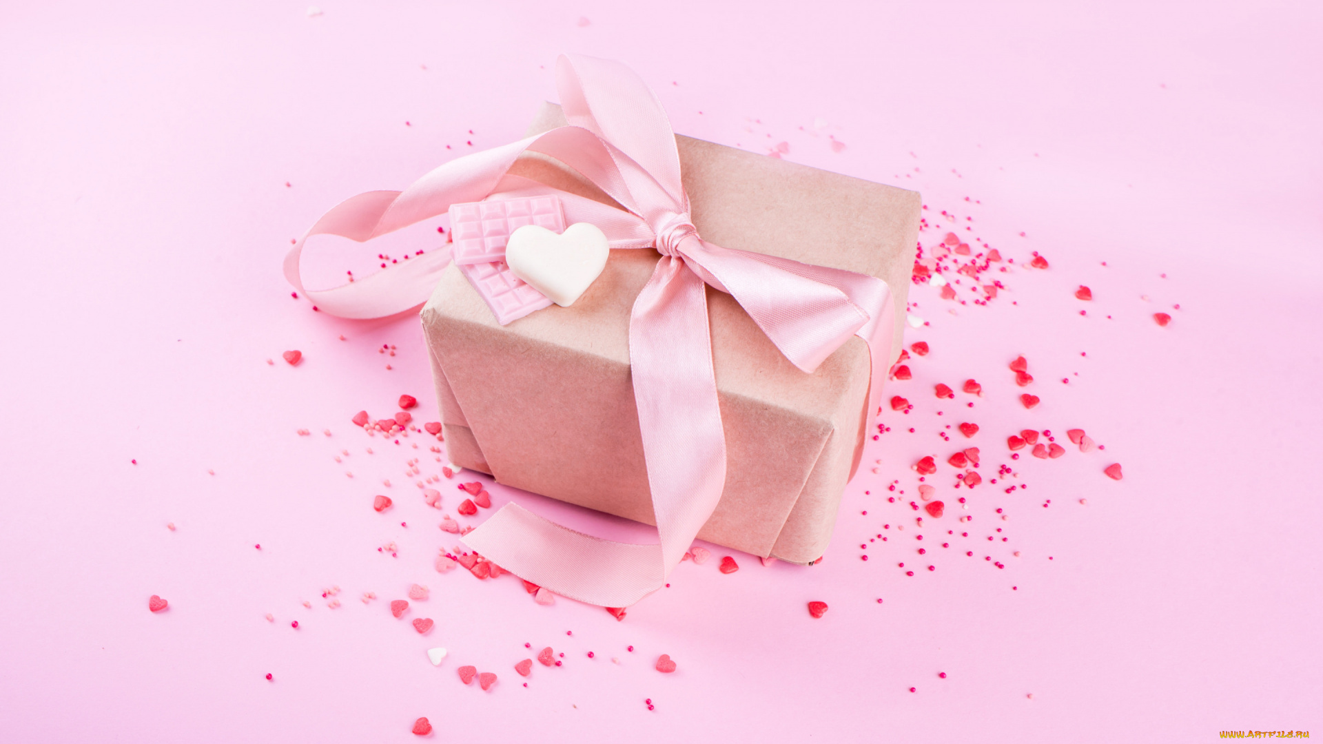 праздничные, подарки, и, коробочки, фон, розовый, праздник, подарок