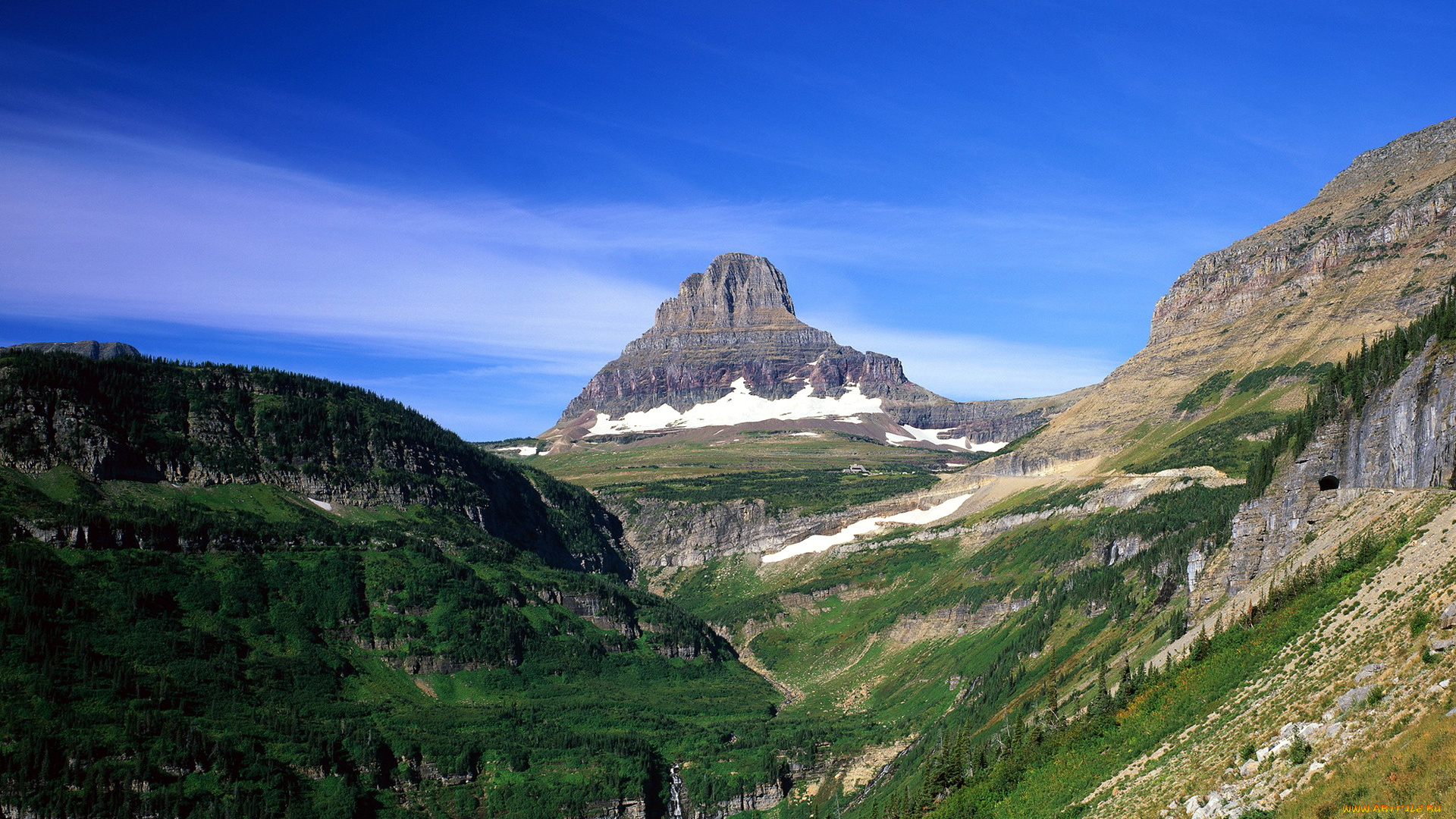 природа, горы, зелень, небо