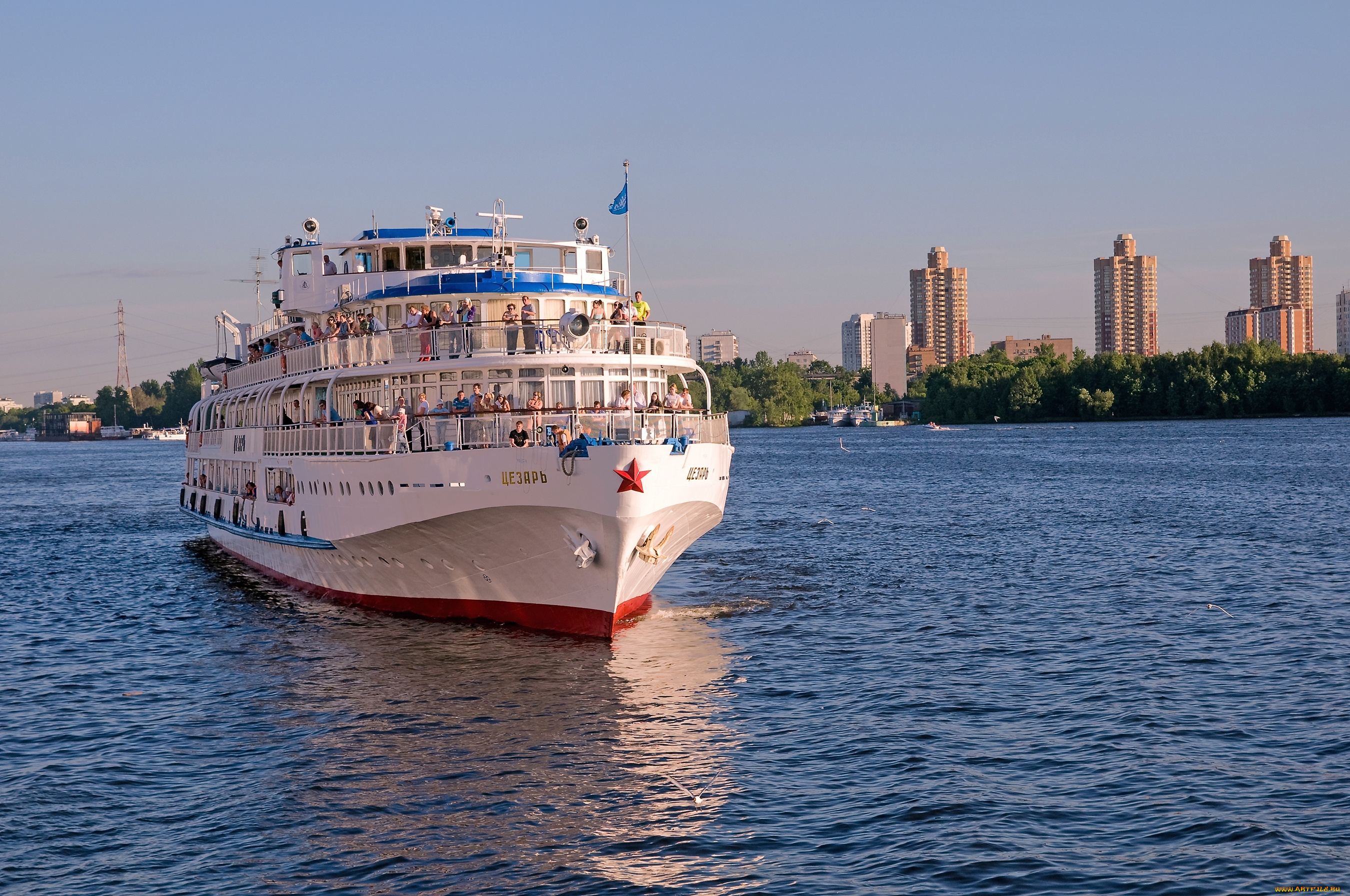 цезарь, корабли, теплоходы, корабль, теплоход, река, город, россия