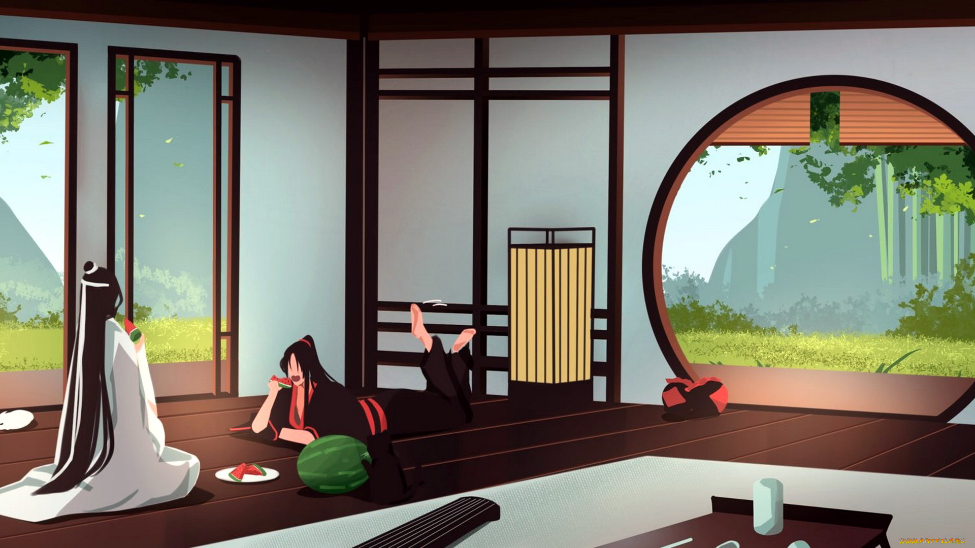 аниме, mo, dao, zu, shi, лань, ванцзи, вэй, усянь, арбуз