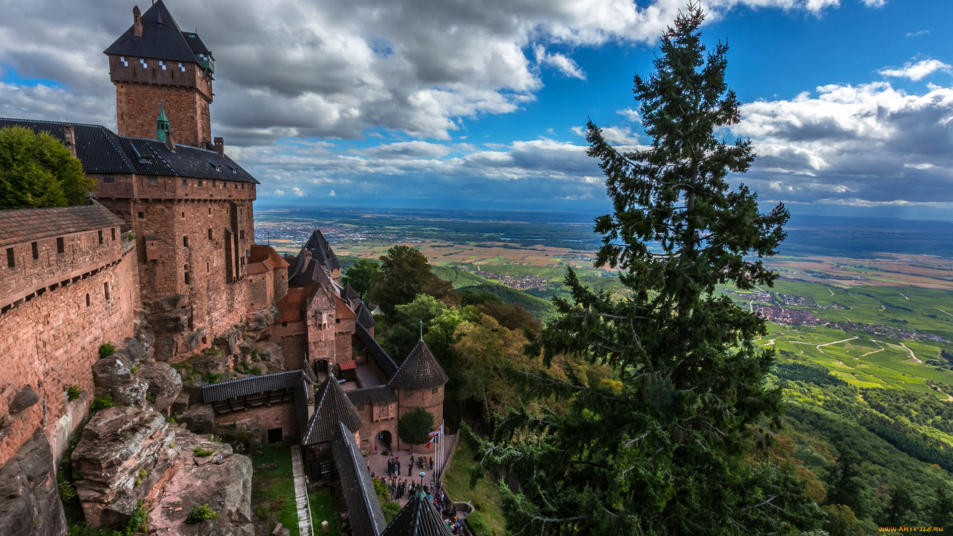 chateau, du, haut, koenigsbourg, города, замки, франции, chateau, du, haut, koenigsbourg