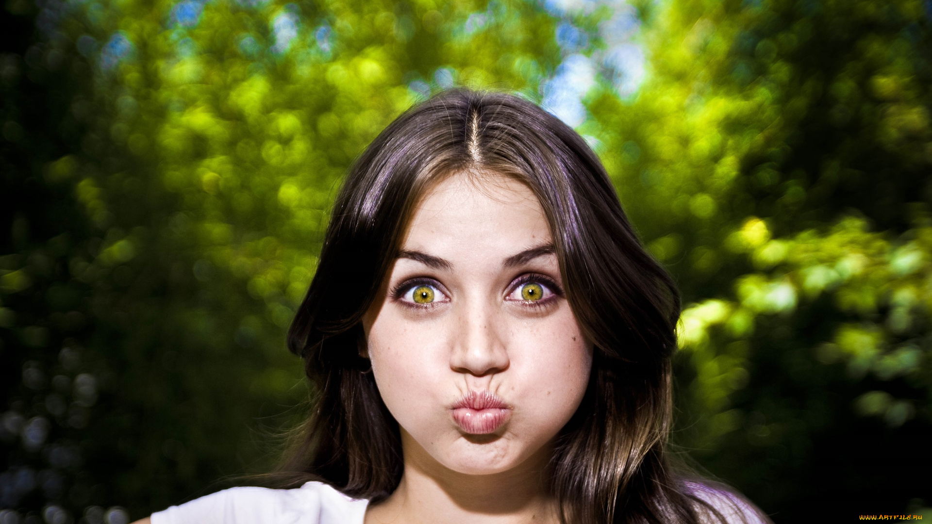 девушки, ana, de, armas, шатенка, лицо, рожица