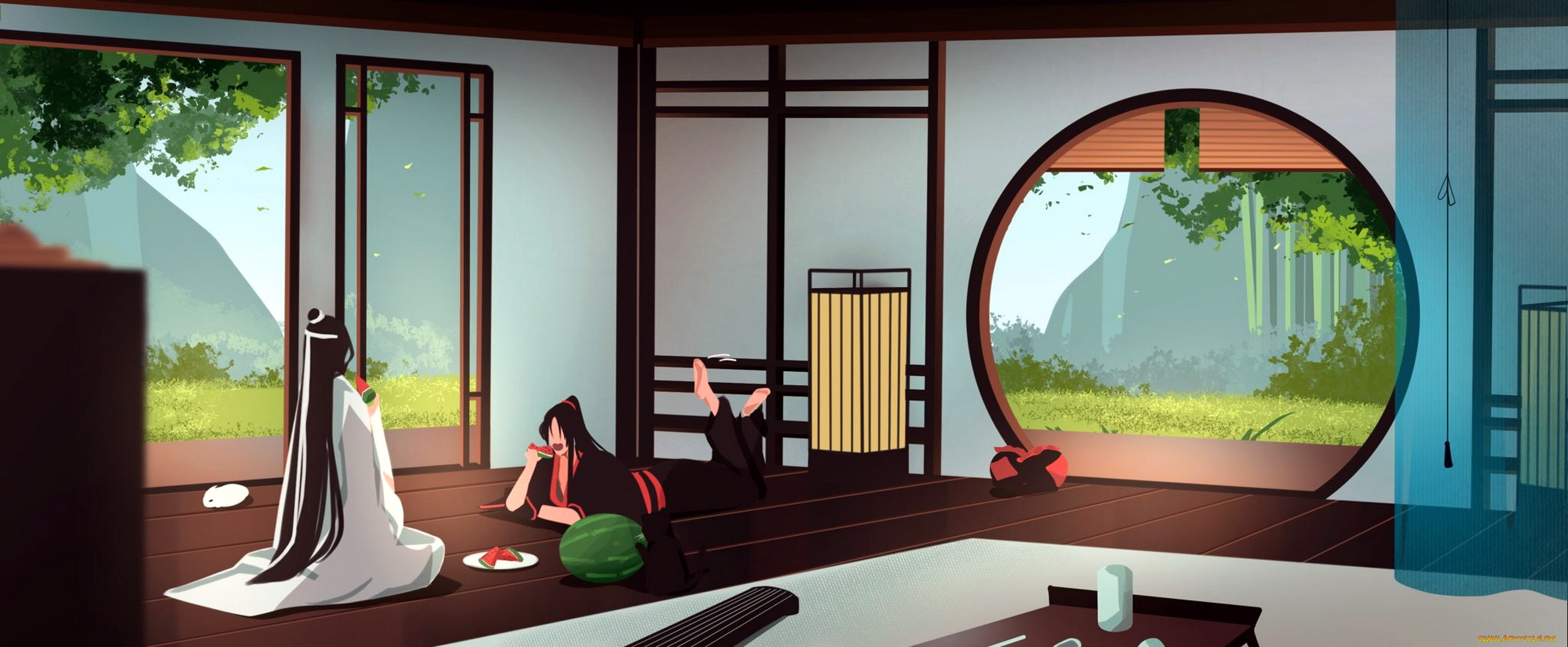 аниме, mo, dao, zu, shi, лань, ванцзи, вэй, усянь, арбуз