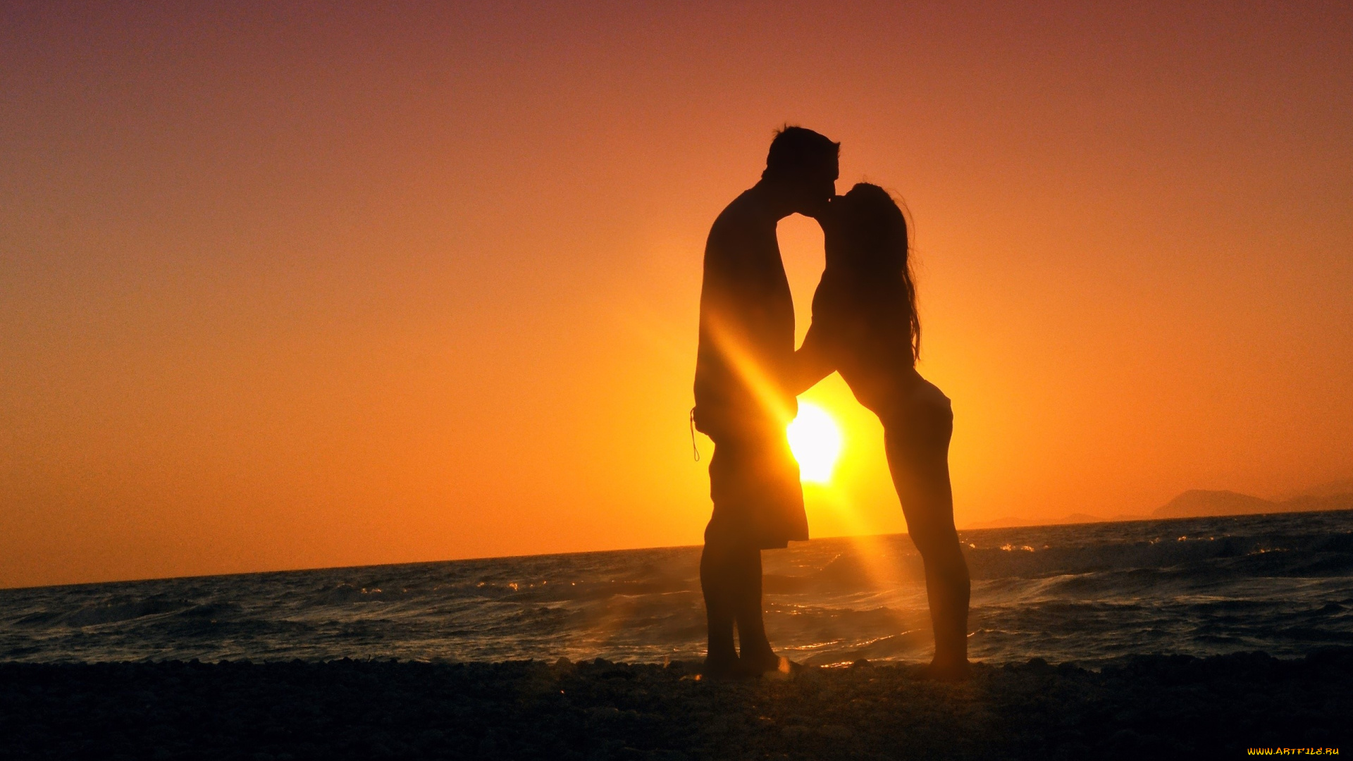 разное, мужчина, женщина, пара, закат, море